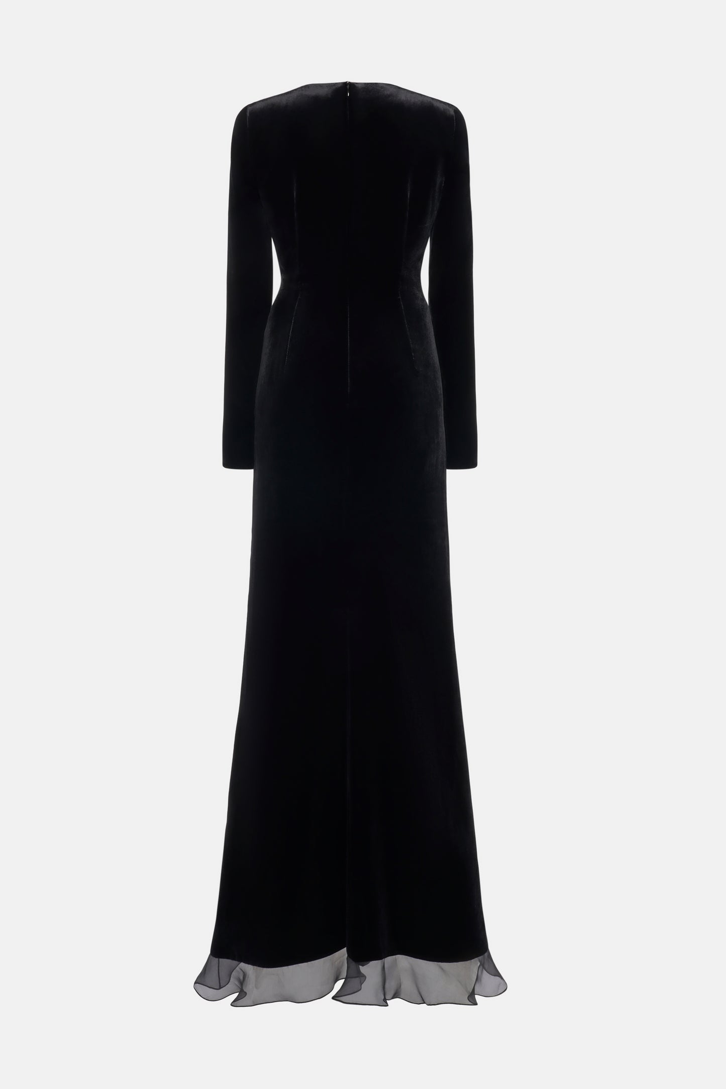 VELVET DRESS WITH RUCHES