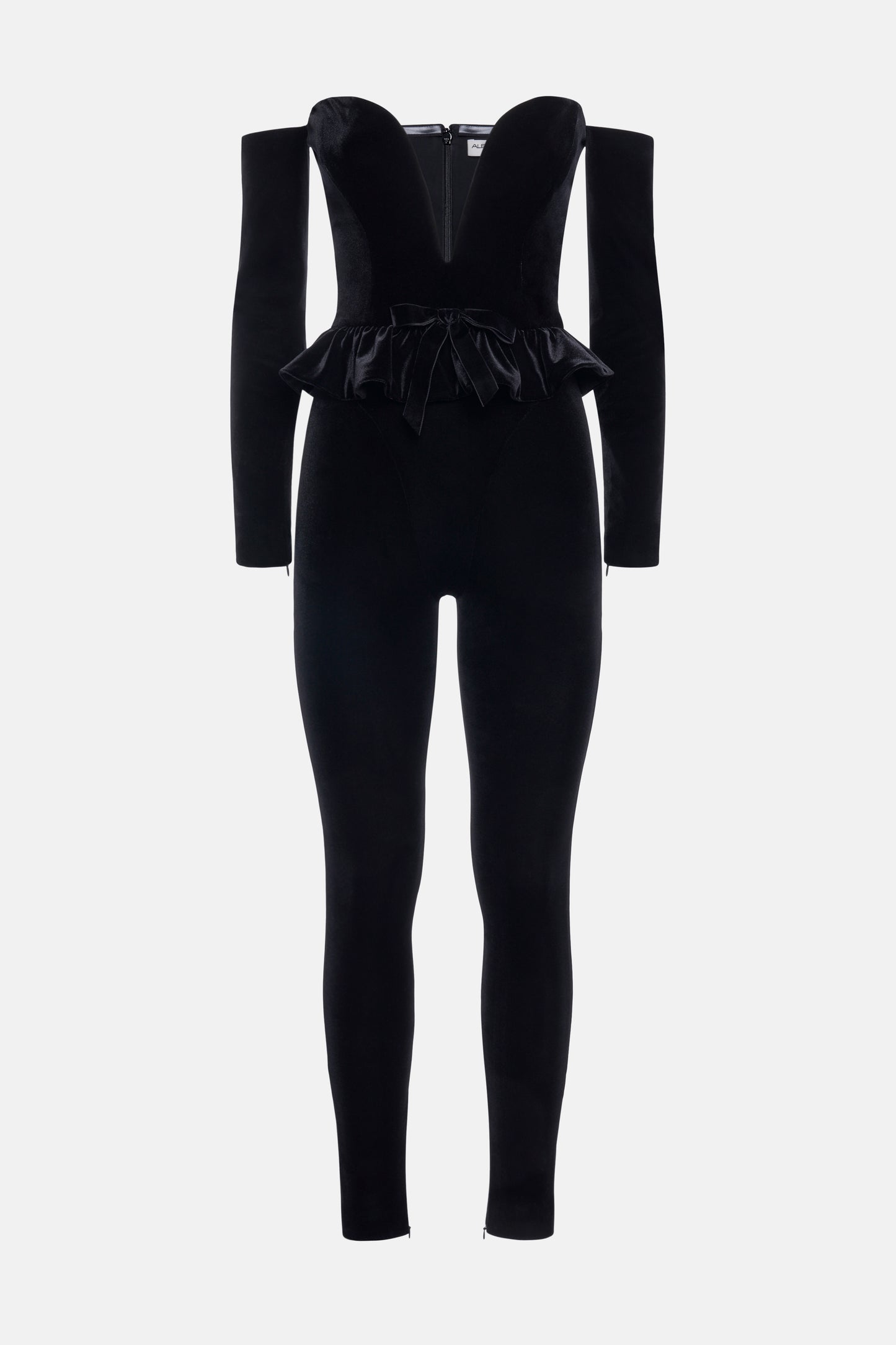 VELVET V-NECK JUMPSUIT