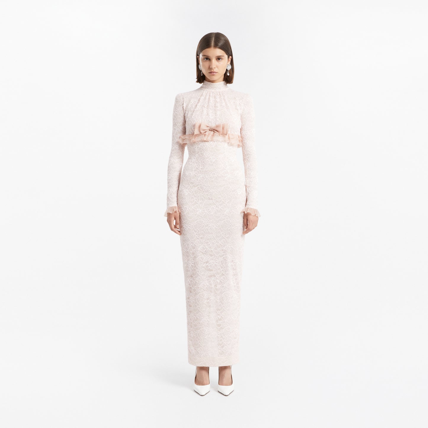 STRETCH LACE EVENING DRESS