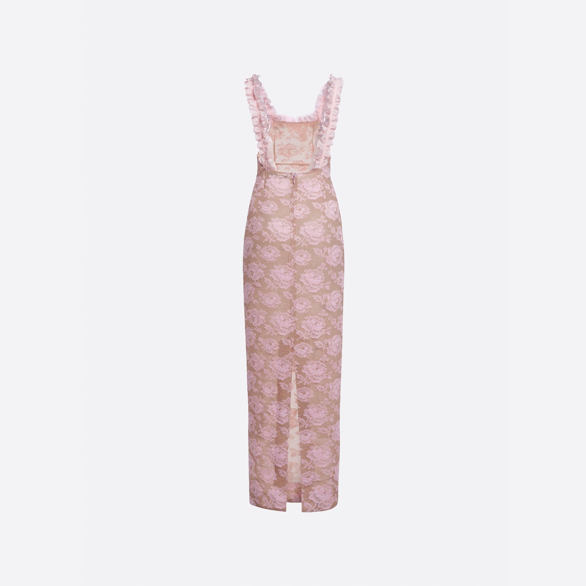 LACE EVENING SLIP DRESS - 36 / Pink LACE EVENING SLIP DRESS - 36 / Pink