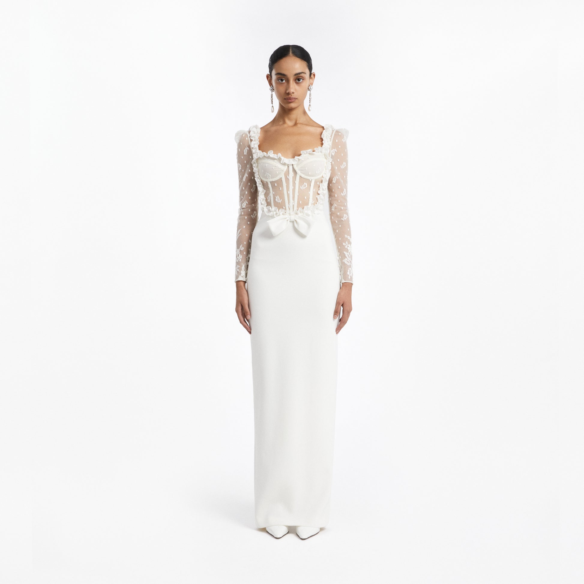 Cady evening dress with lace bustier | Alessandra Rich