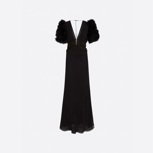 GEORGETTE SLIP EVENING DRESS