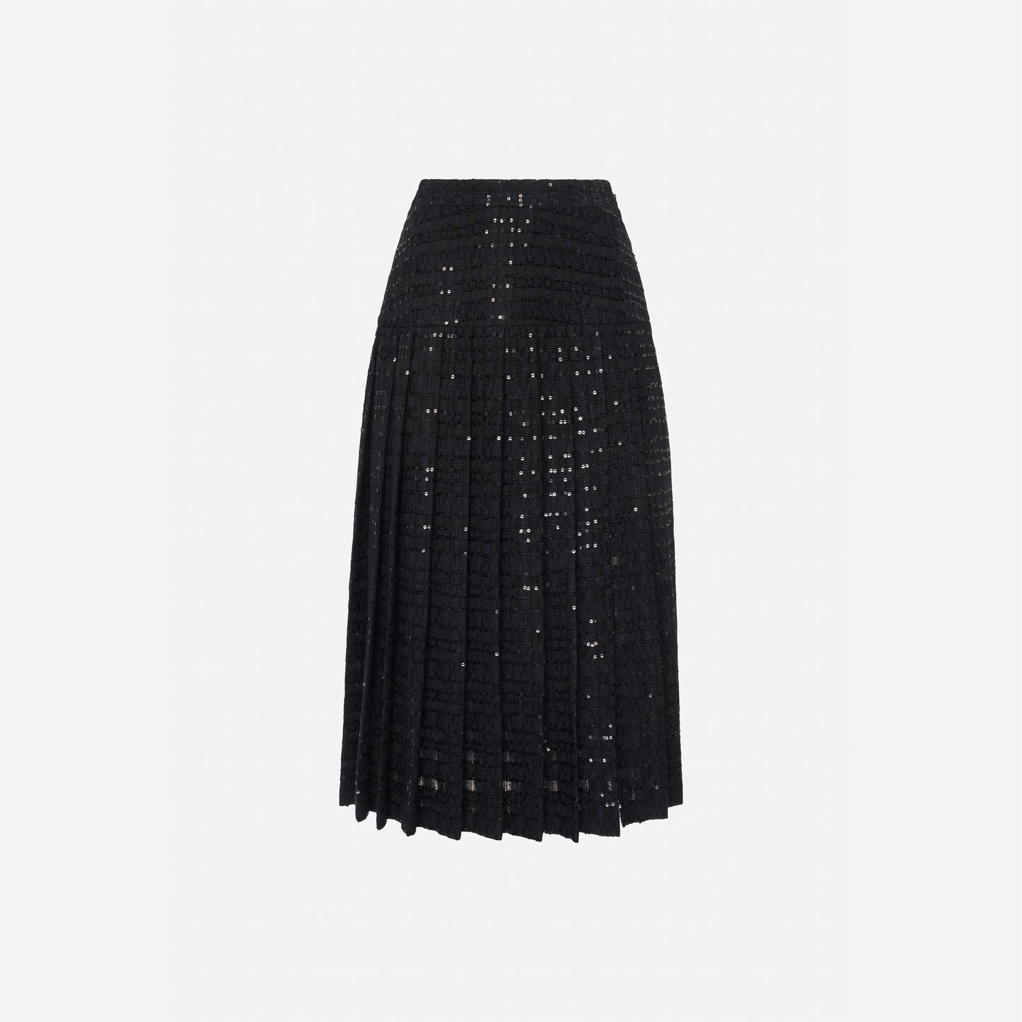 SEQUIN TWEED PLEATED SKIRT