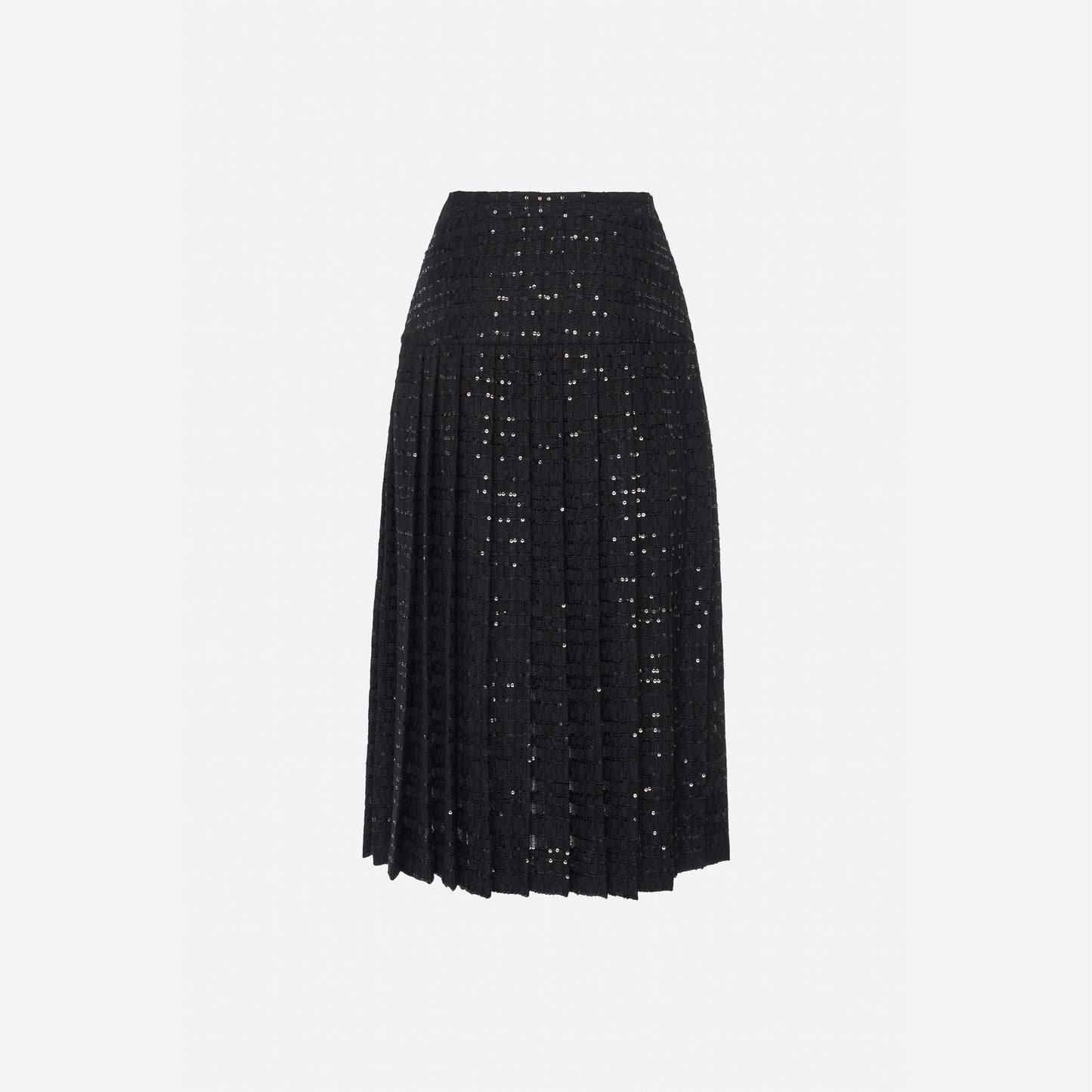 SEQUIN TWEED PLEATED SKIRT