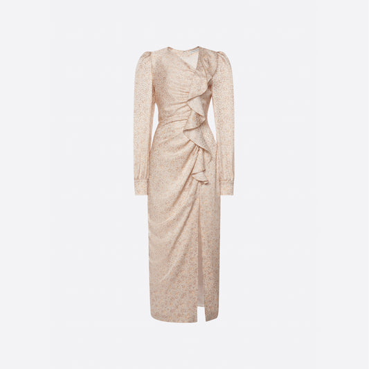 JACQUARD DRAPED DRESS