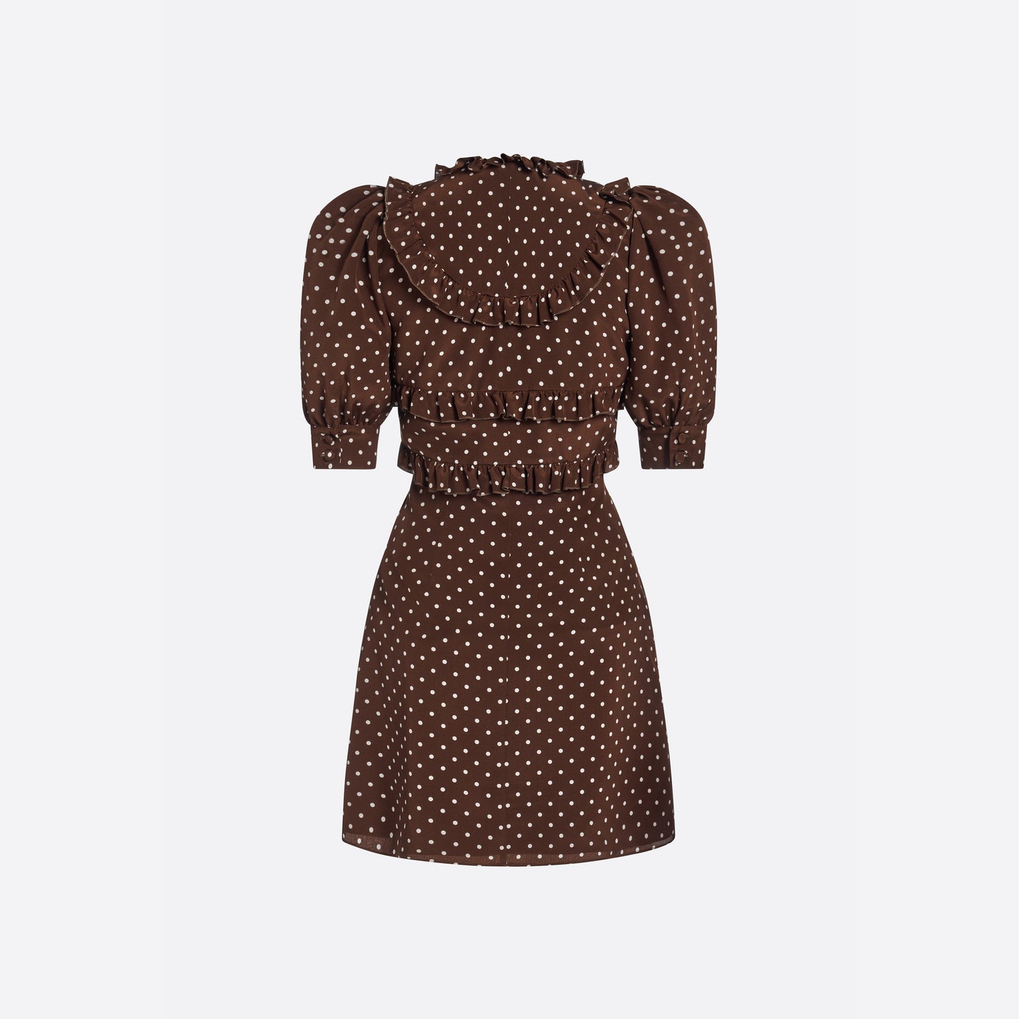 Alessandra Rich - Silk Polka Dot Mini Dress - 38 - Brown-white Alessandra Rich - Silk Polka Dot Mini Dress - 38 - Brown-white