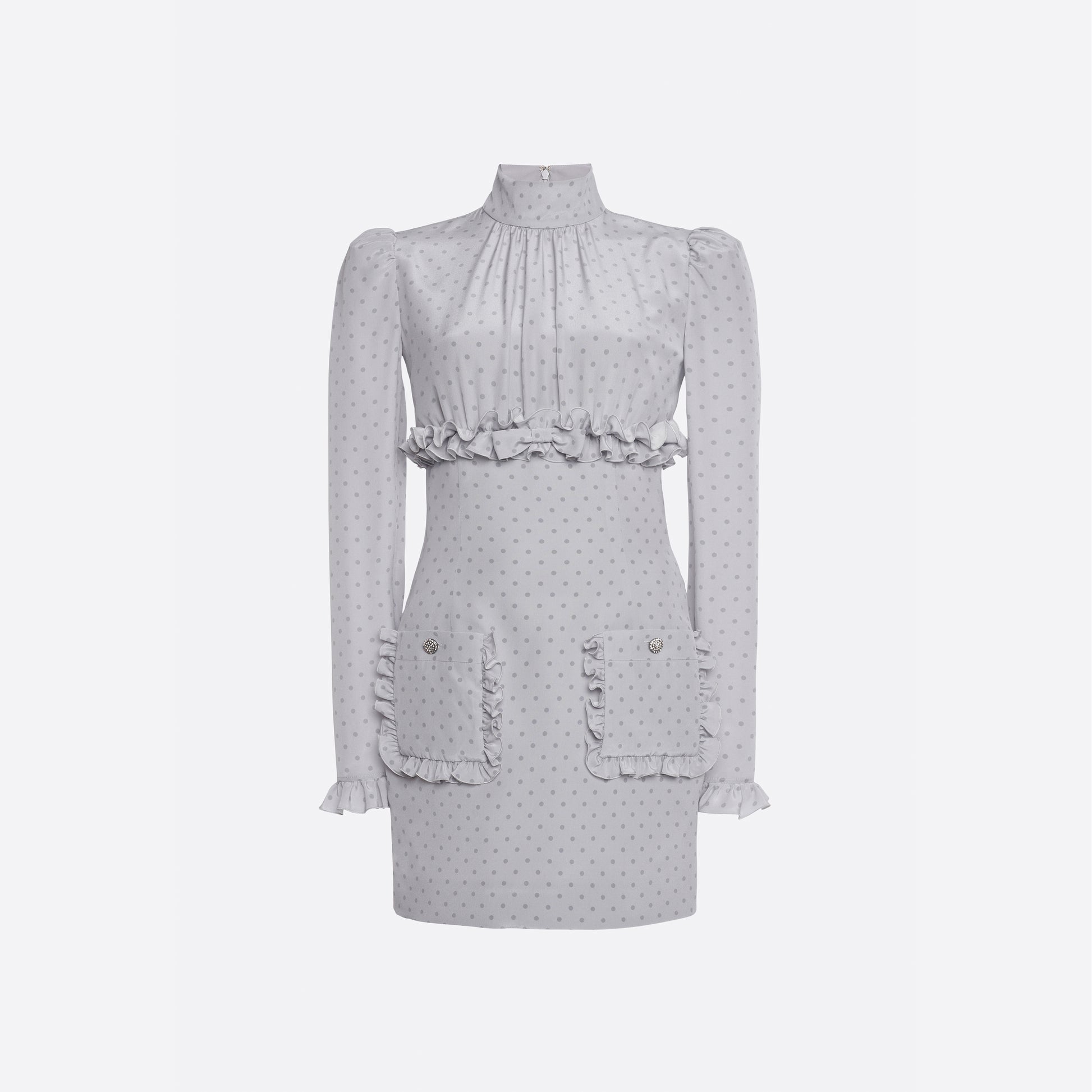 alessandra rich polka dot mini dress Polka-dot lace-trimmed silk minidress in black - Alessandra Rich