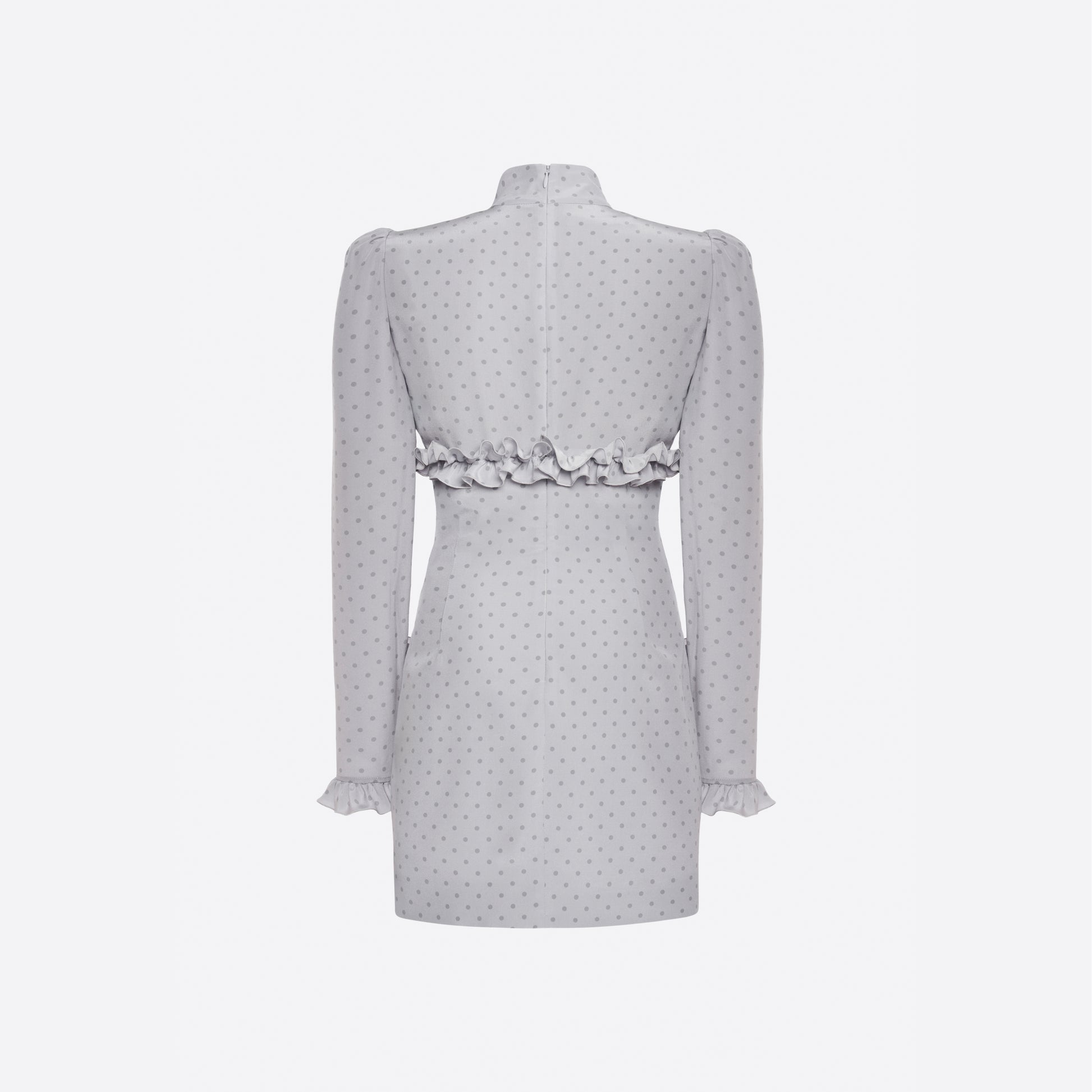 Alessandra Rich - Silk Polka-dot Mini Dress With Ruffles - 40