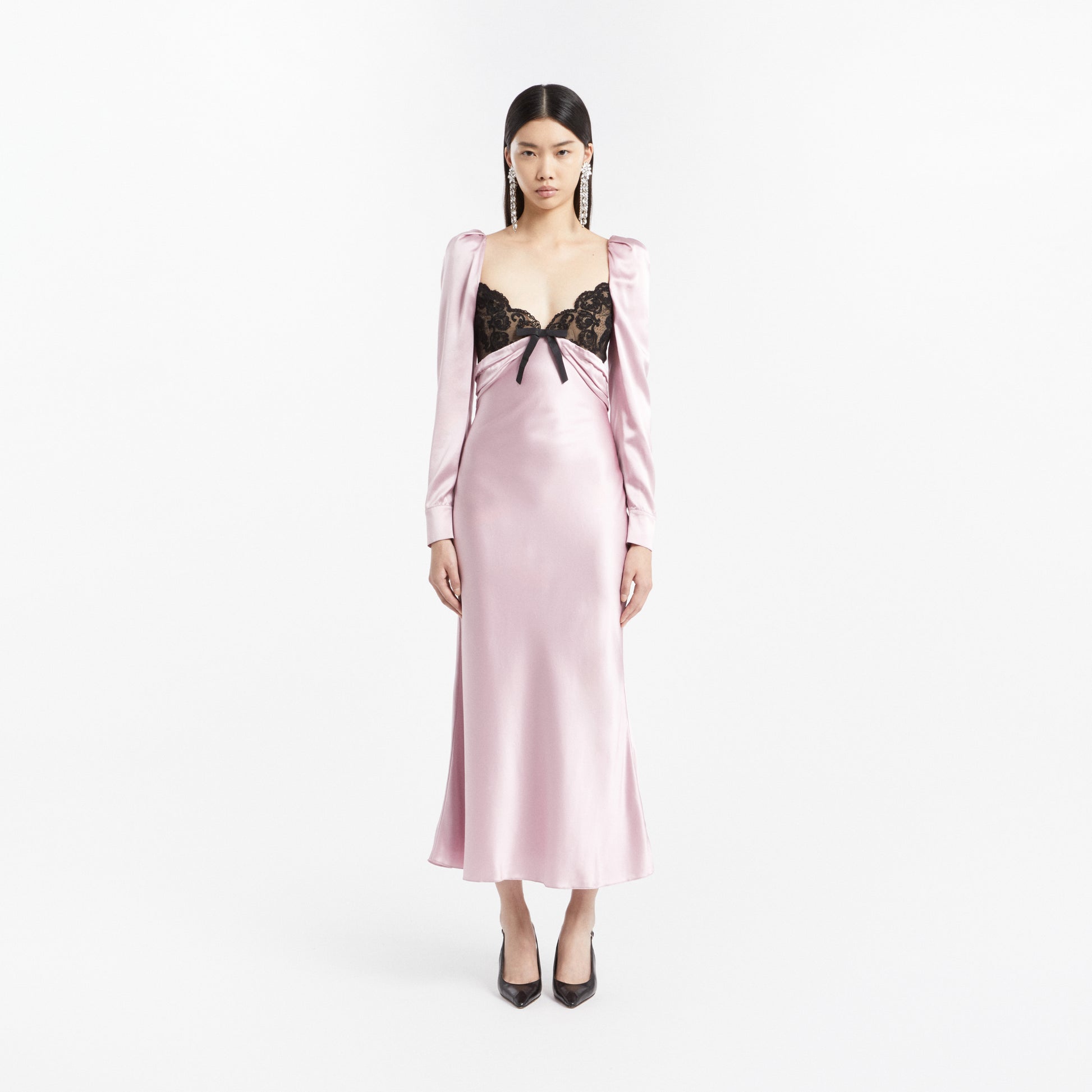 alessandra rich satin dress Alessandra Rich Floral-print Silk-satin Midi Dress - Women - Pink Dresses