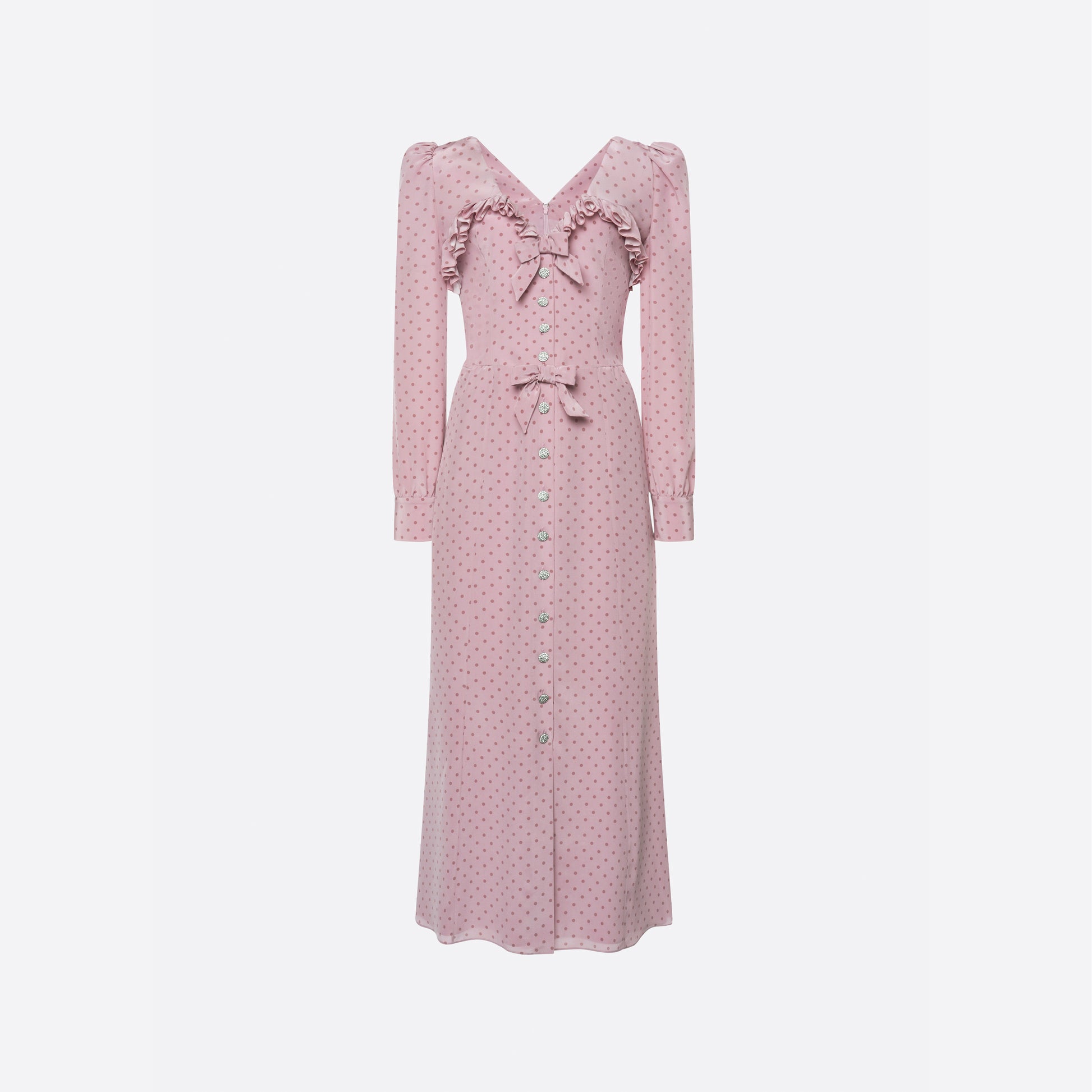 silk polka dot wrap dress LESSLESS Wrap silk dress in polka dots L