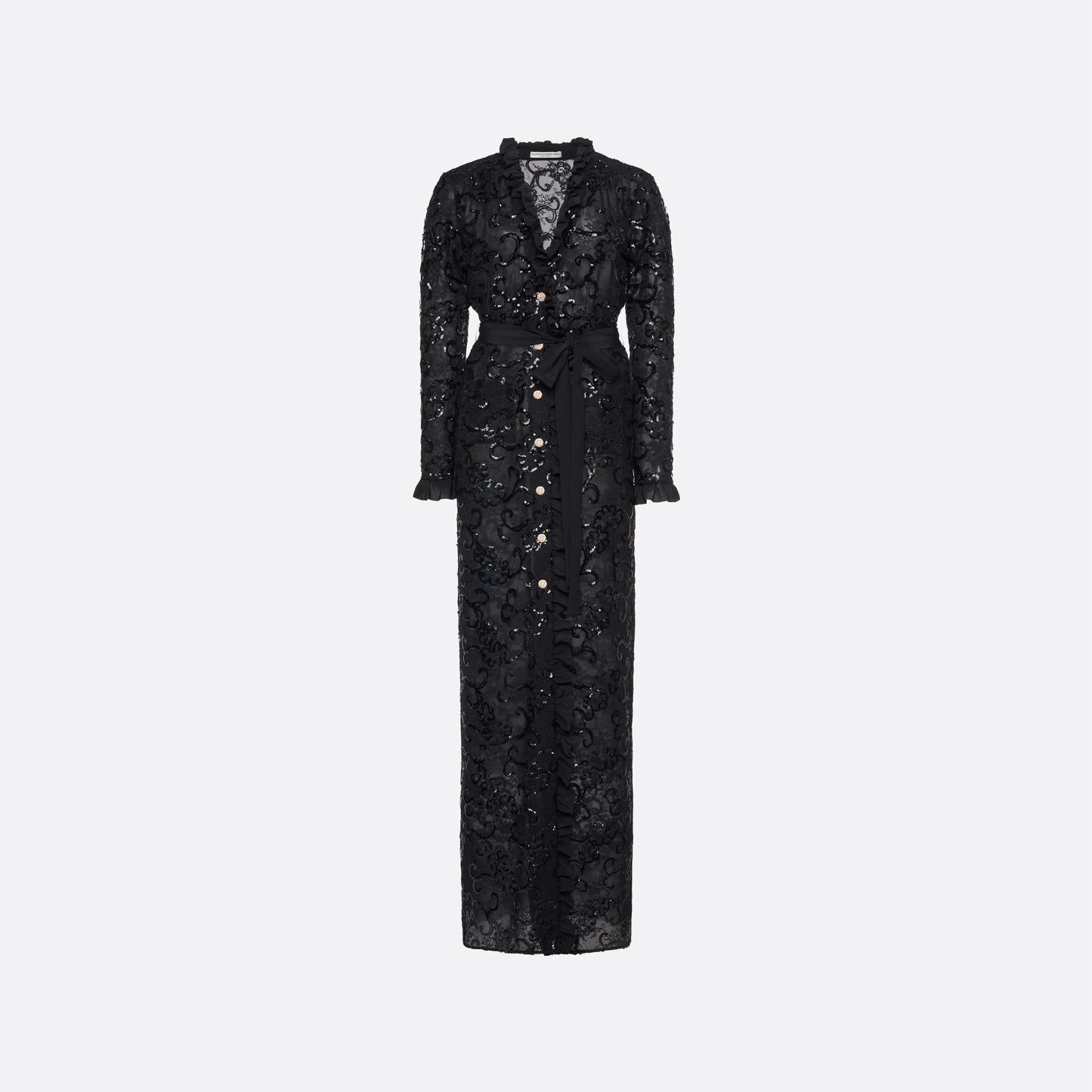 Alessandra Rich - Sequin Embroidered Lace Evening Dress - 38 - Black Alessandra Rich - Sequin Embroidered Lace Evening Dress - 38 - Black