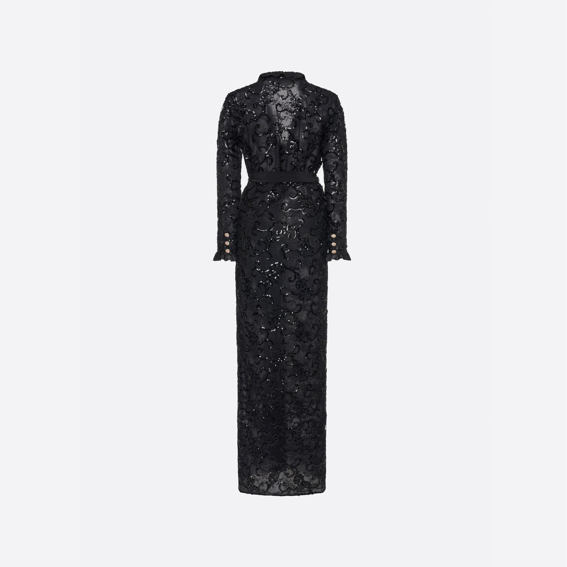 Alessandra Rich - Sequin Embroidered Lace Evening Dress - 38 - Black Alessandra Rich - Sequin Embroidered Lace Evening Dress - 38 - Black