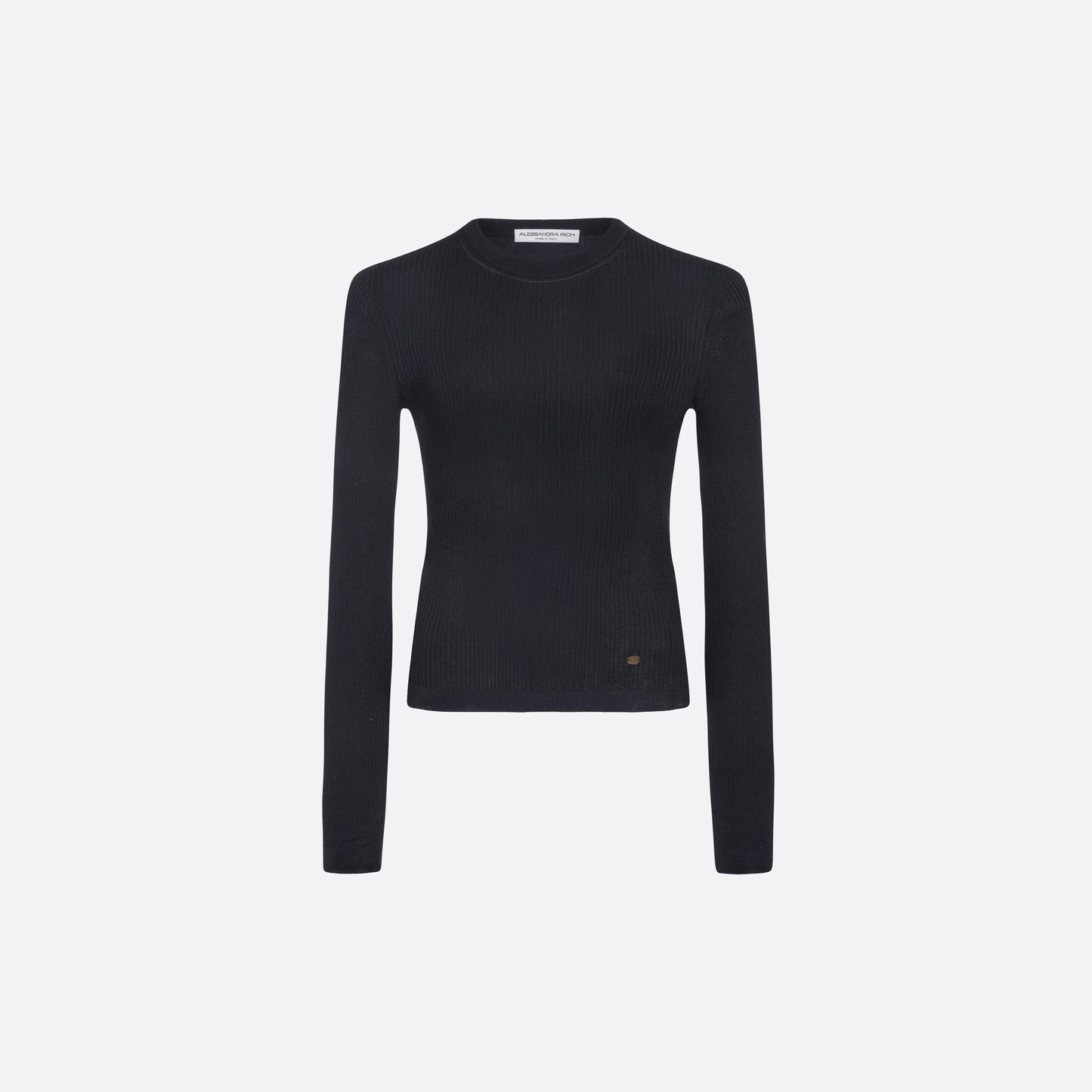 SILK LONG SLEEVE TOP WITH PENDANT