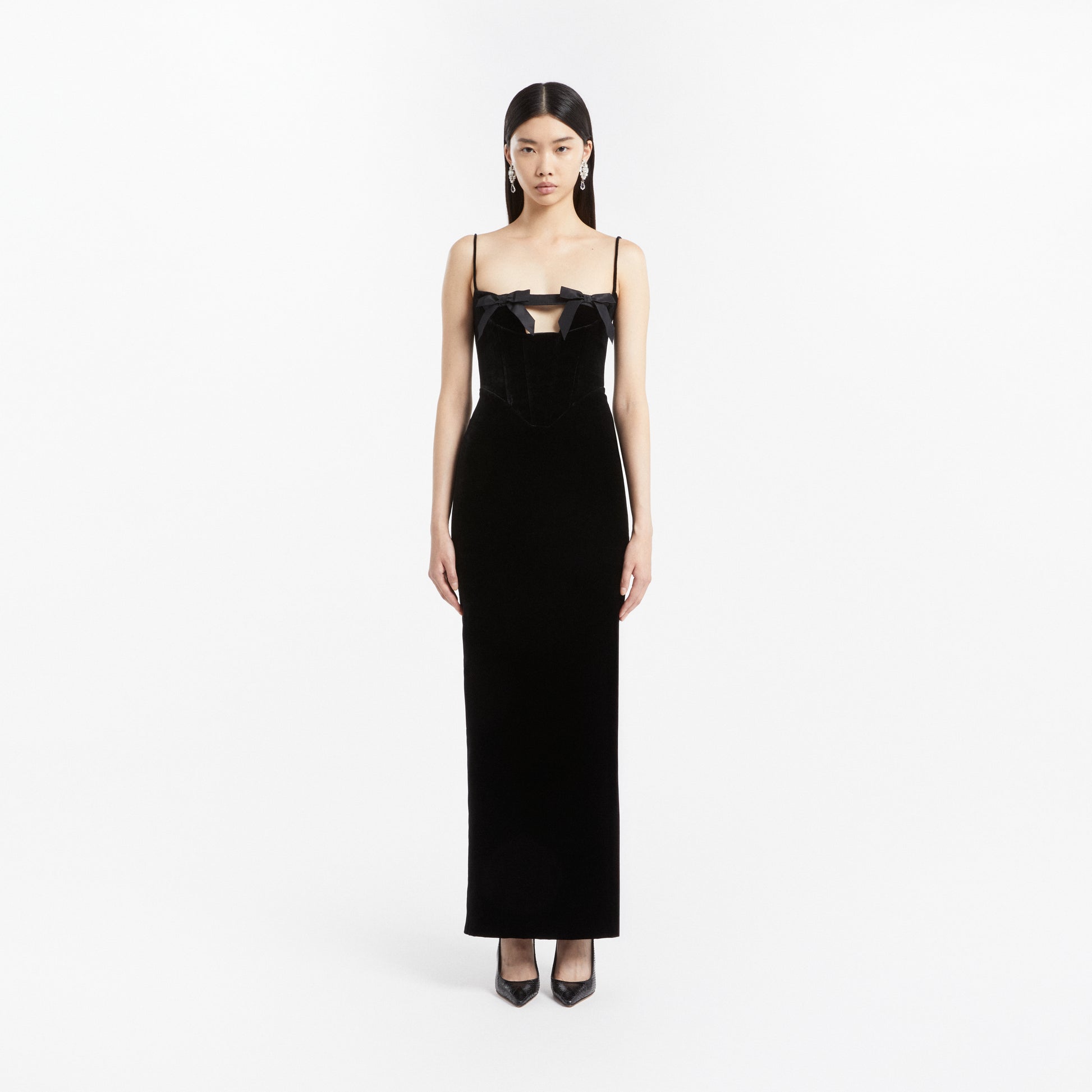 Velvet Dress With Bows