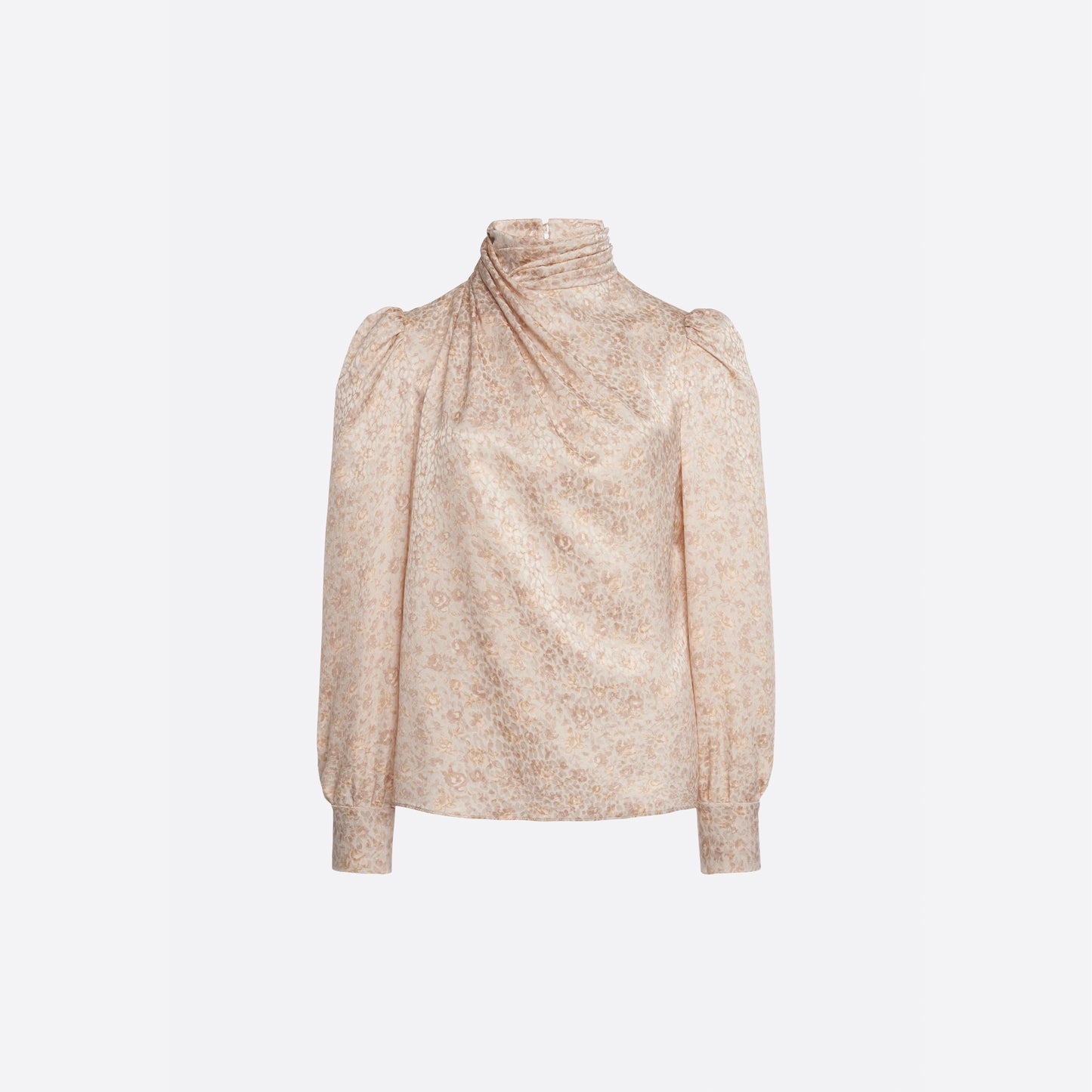 JACQUARD HIGH-NECK BLOUSE