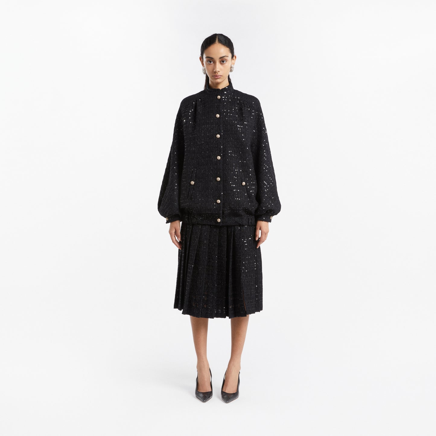 SEQUIN TWEED BLOUSON