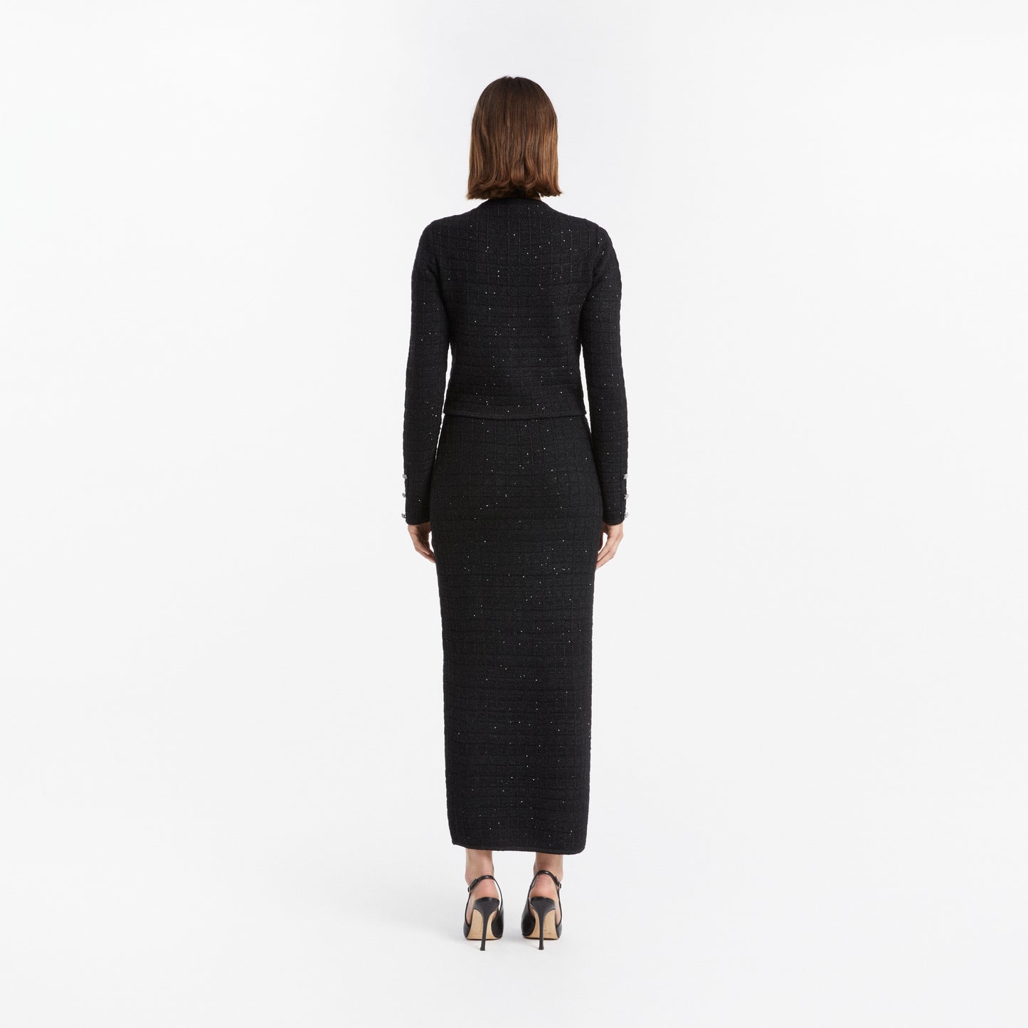 SEQUIN KNIT MIDI SKIRT