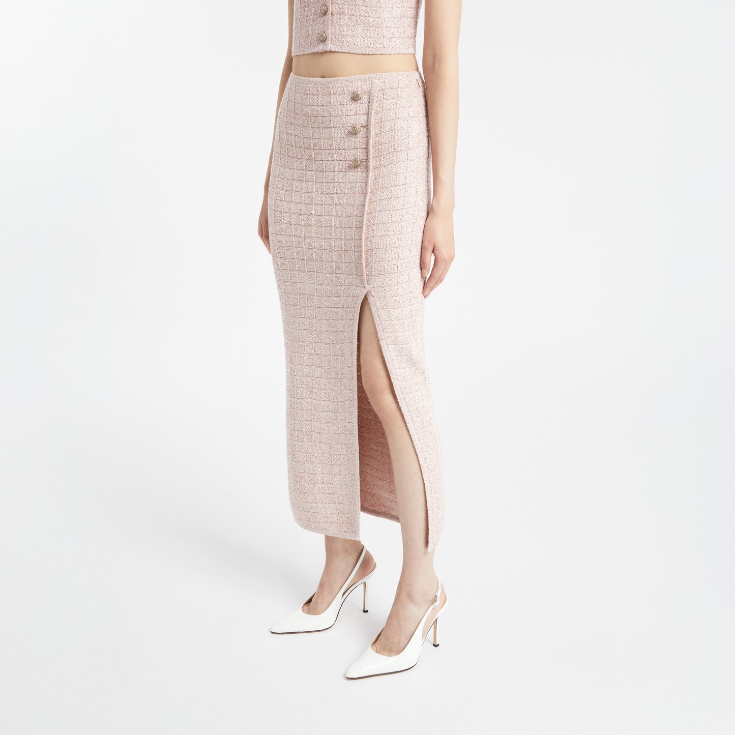 SEQUIN KNIT MIDI SKIRT