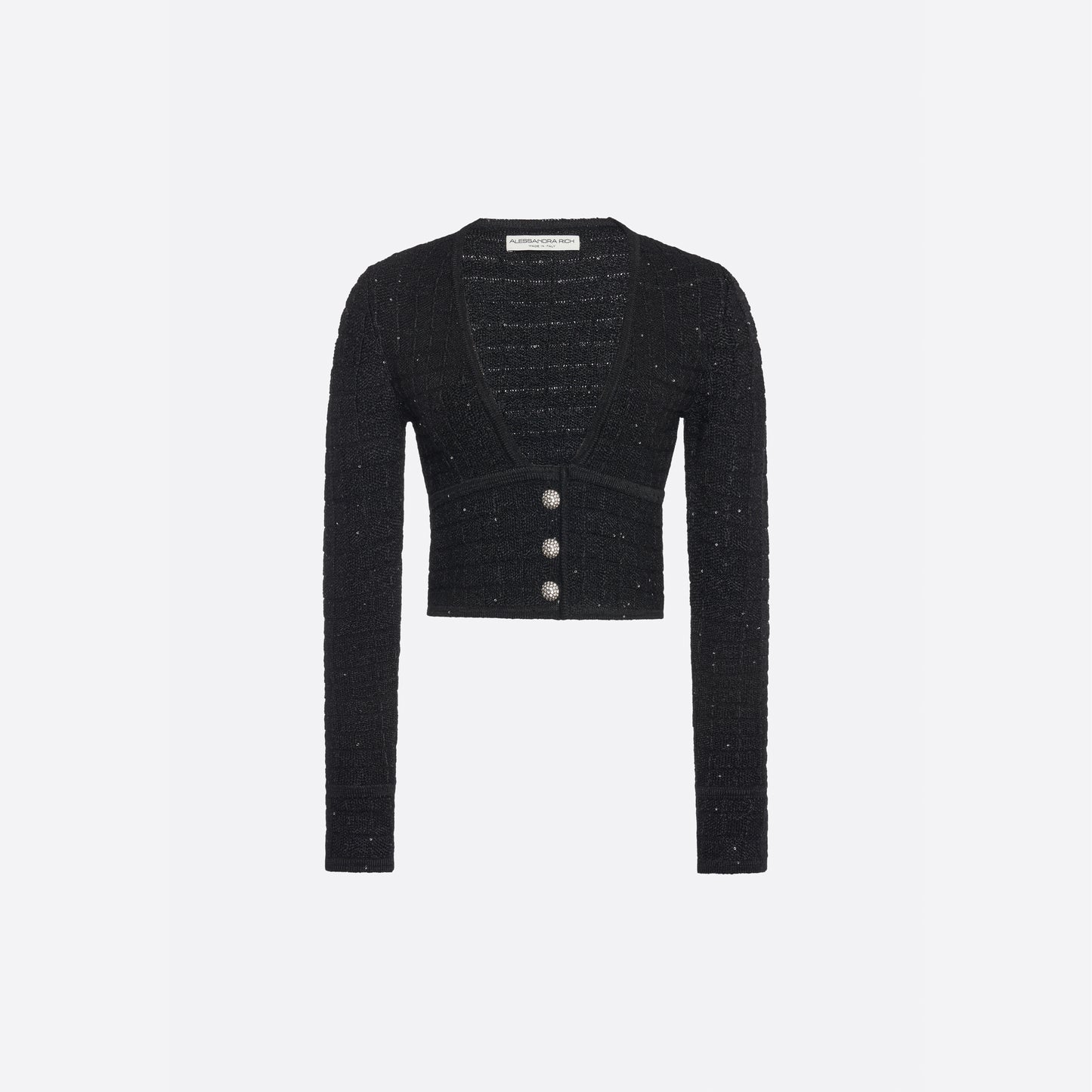 SEQUIN KNIT CROP CARDIGAN