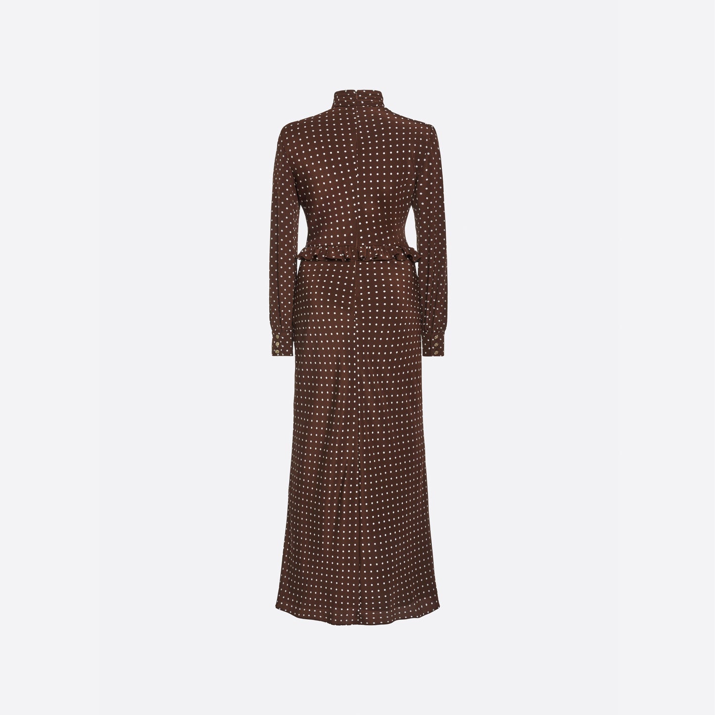 POLKA DOT HIGH-NECK MIDI DRESS