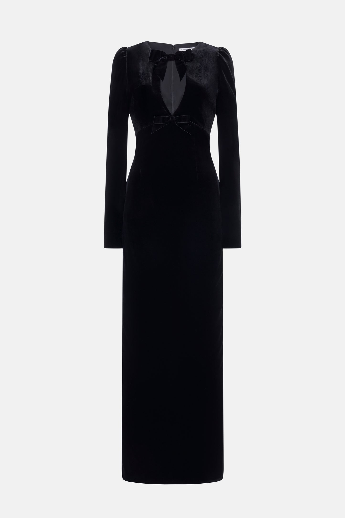 VELVET DRESS WITH BOW