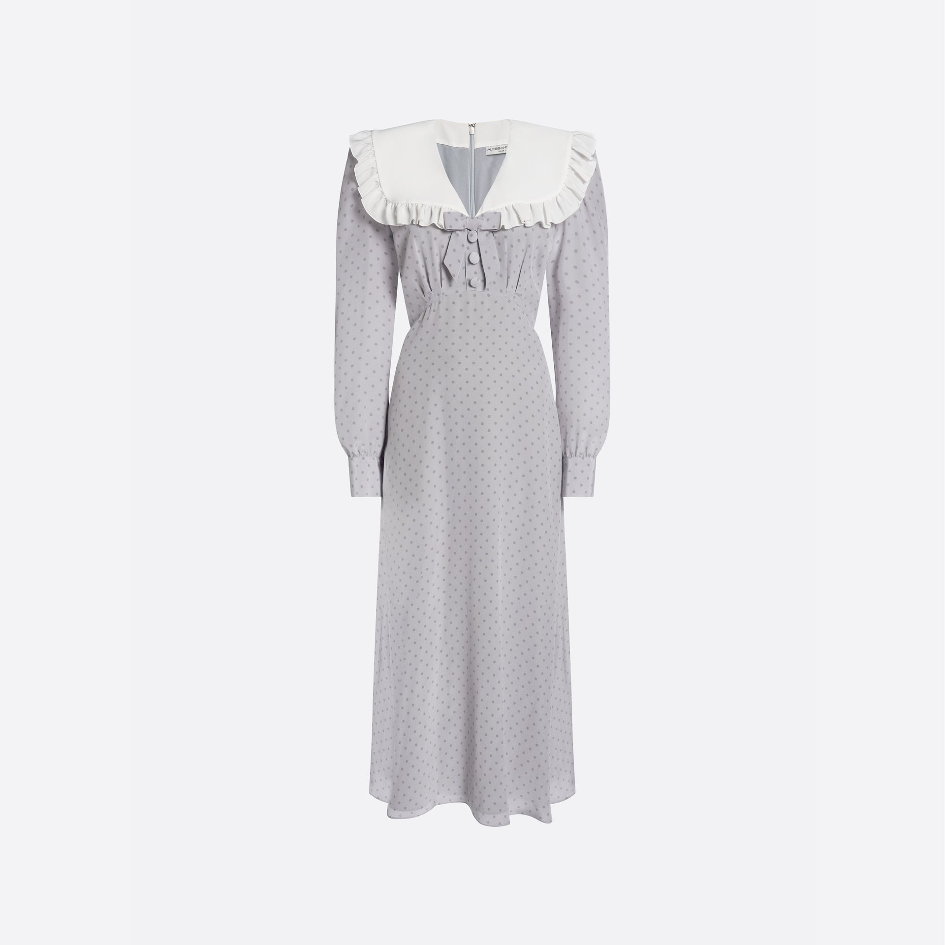 chinese dress ladies Polka Dot Tie Front Long Sleeve Midi Dress  The Pink Room