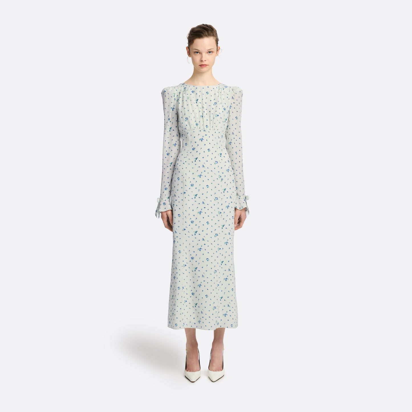 SILK OPEN BACK MIDI DRESS