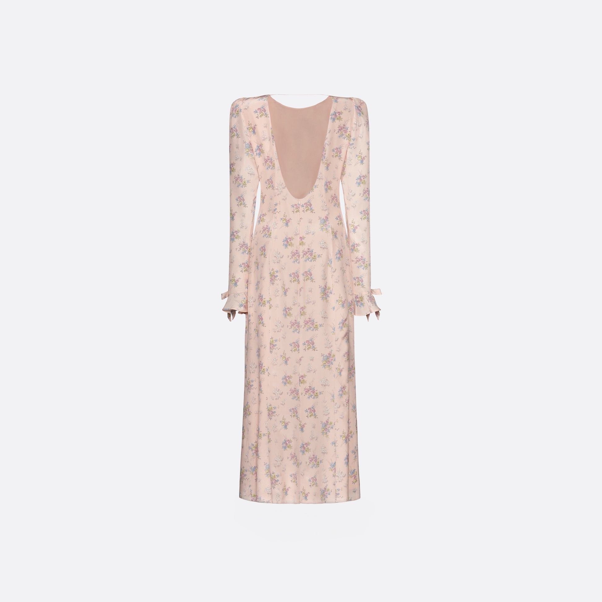 Alessandra Rich - Silk Open Back Midi Dress - 38 - Light Rose