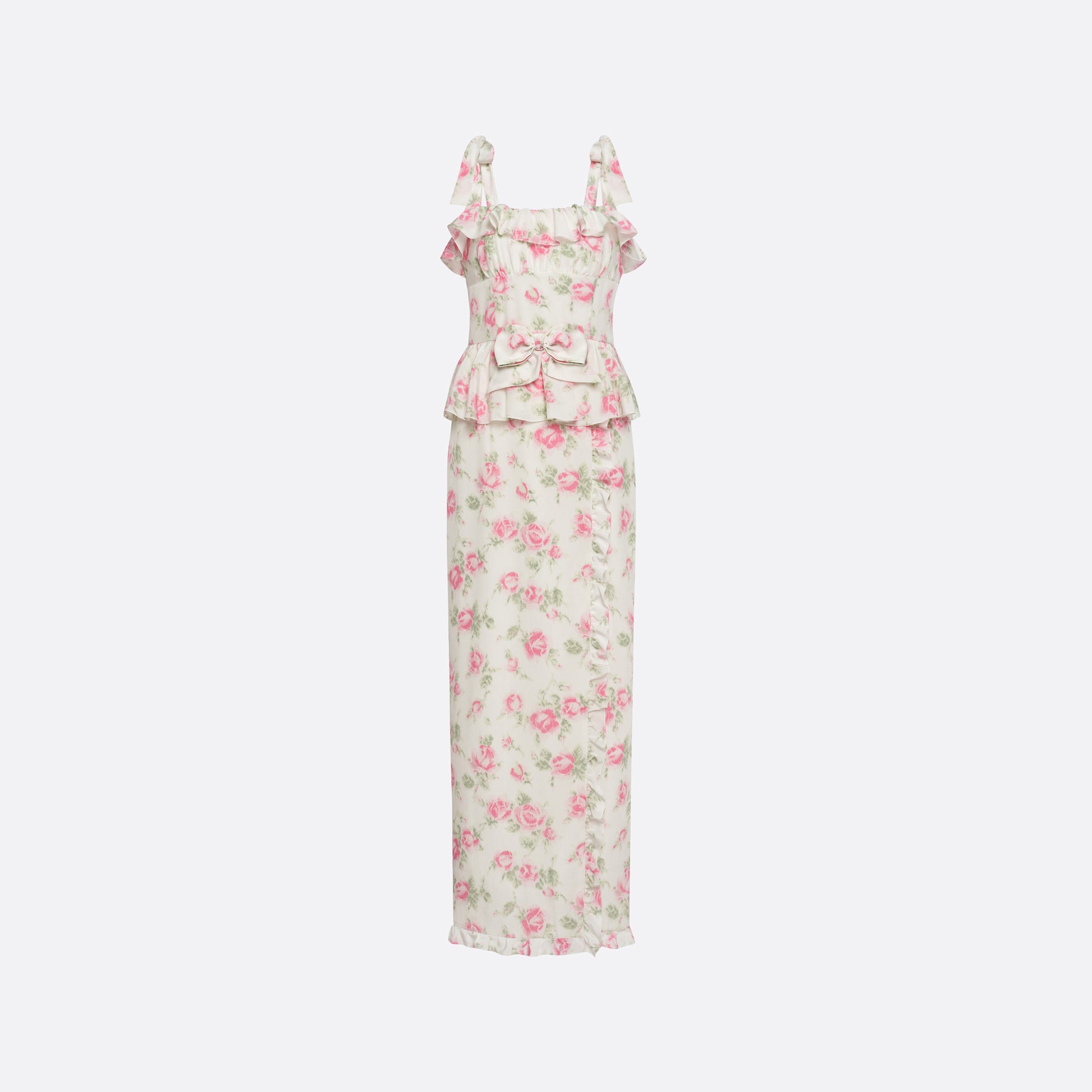Alessandra Rich - Floral-print Silk Dress With Ruffles - 38