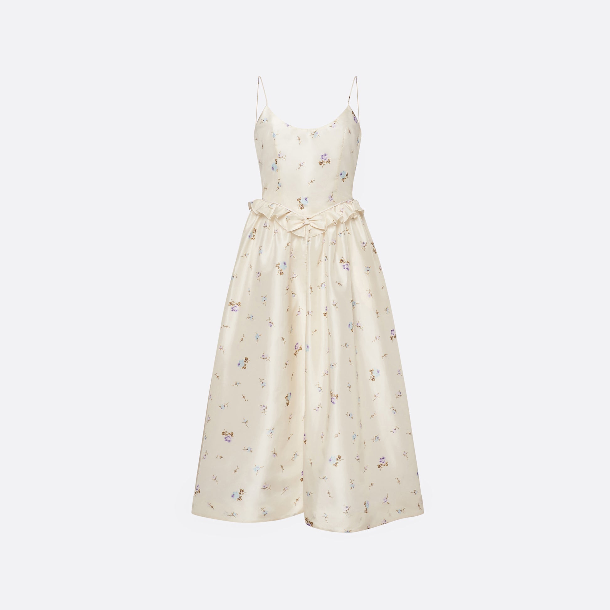 taffeta midi dress Izzy Strapless 140 cm Model wears size S Alessandra Rich - Floral-print Silk