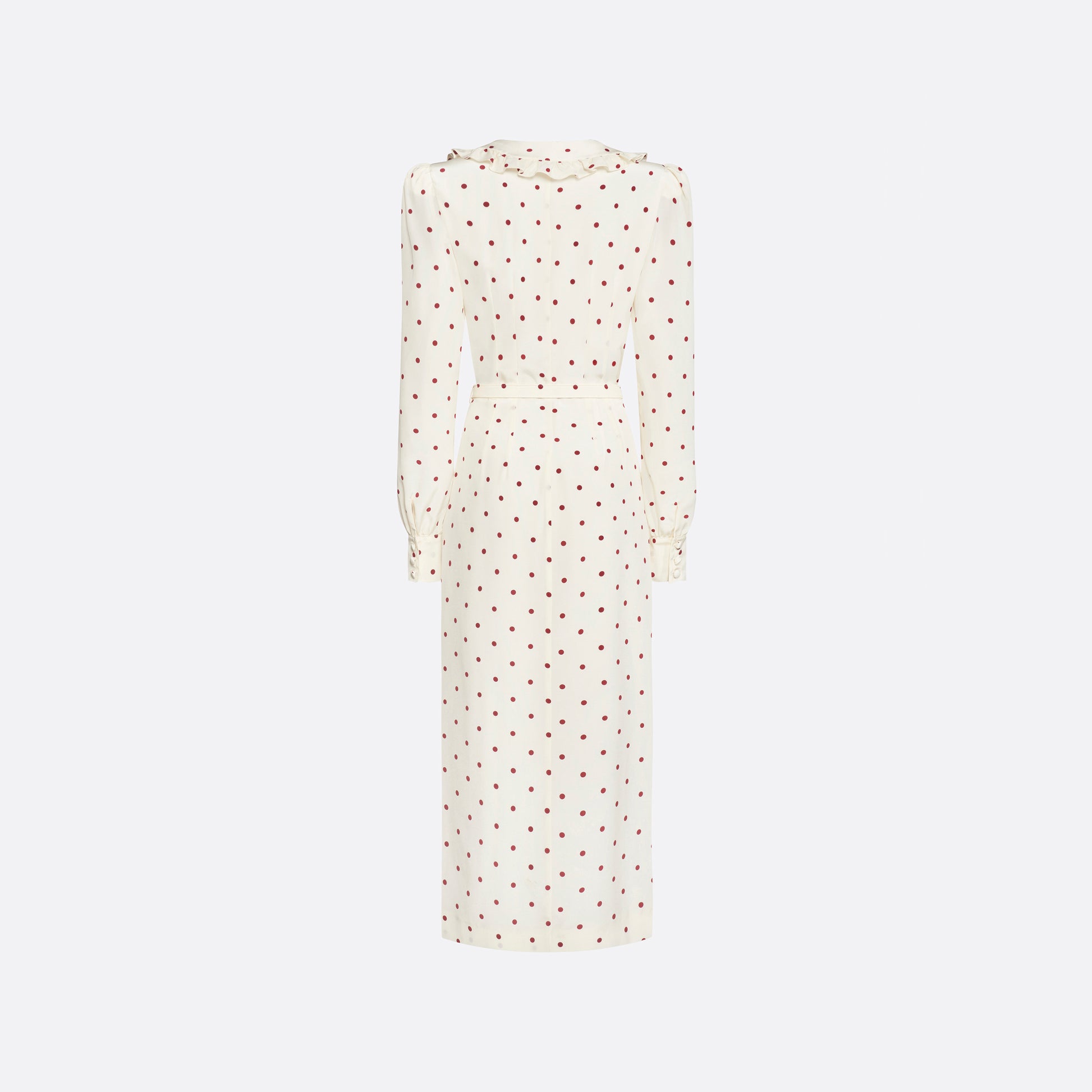 Alessandra Rich - Polka-dot Silk Midi Dress With V-neckline - 40
