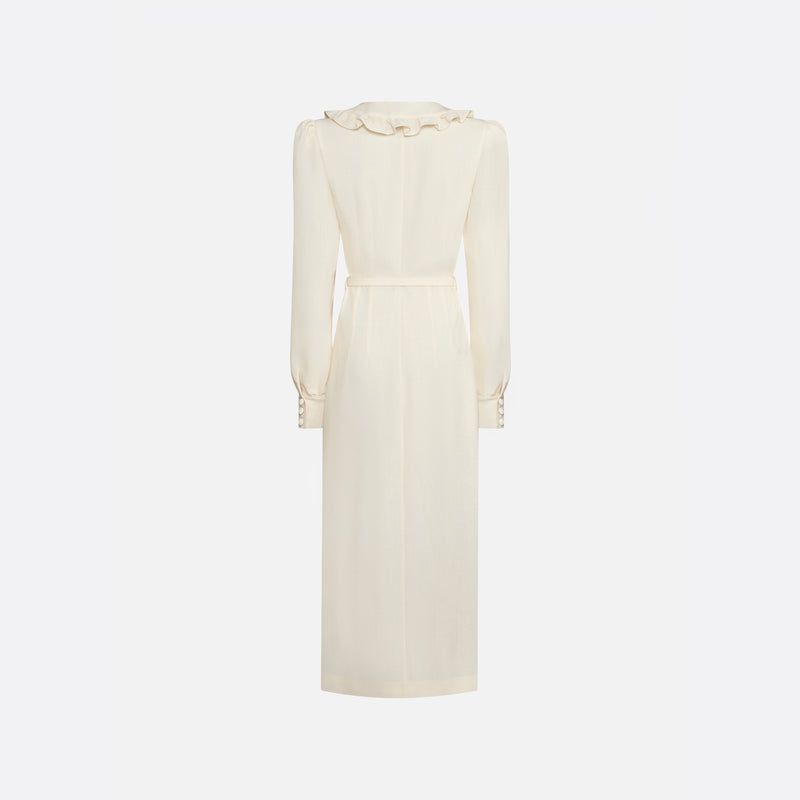 alessandra rich cowl-neck floral-devor chiffon mini dress Floral Puff-Sleeve Silk Mini Dress