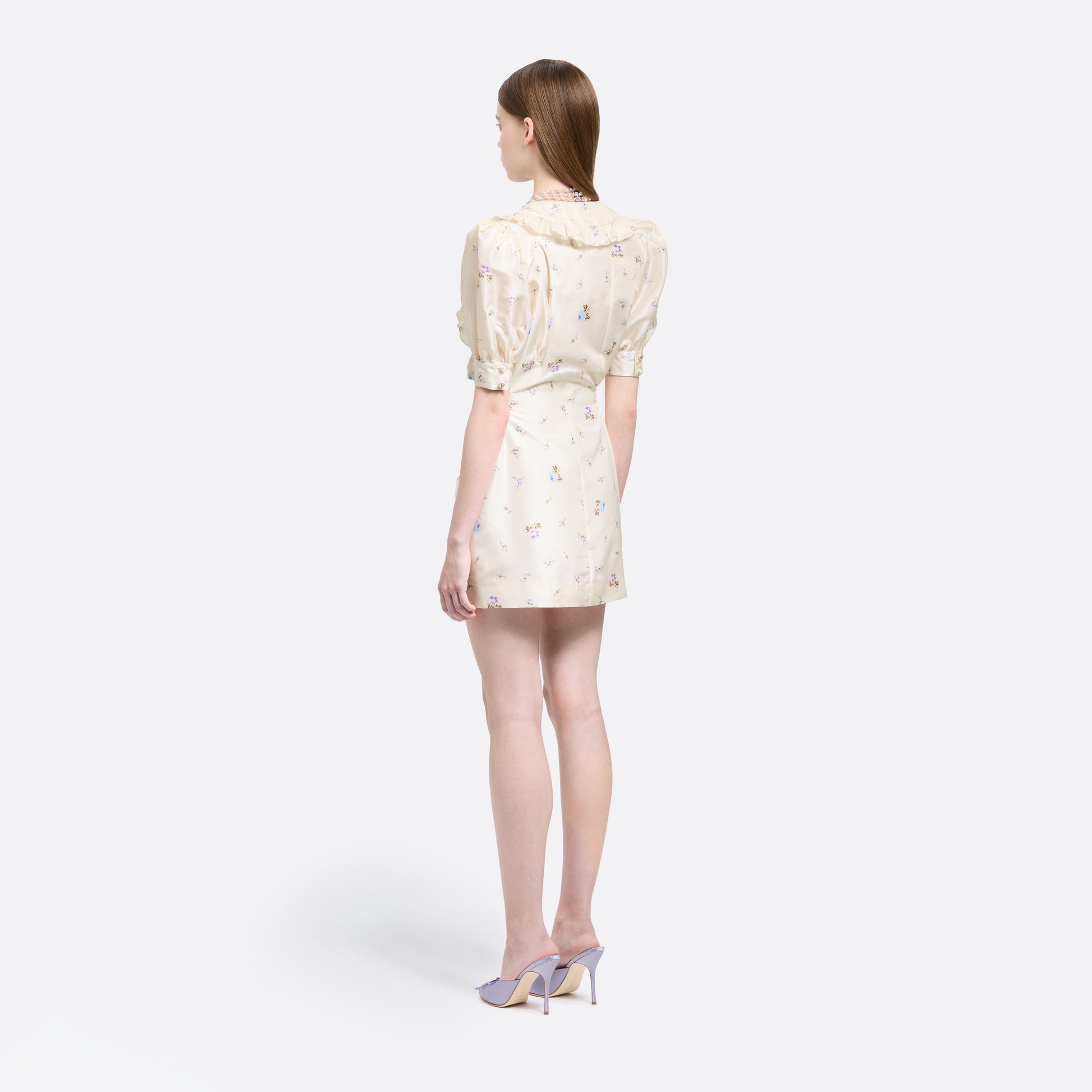 Alessandra Rich - Floral-print Silk Taffeta Mini Dress With Buckles - 36