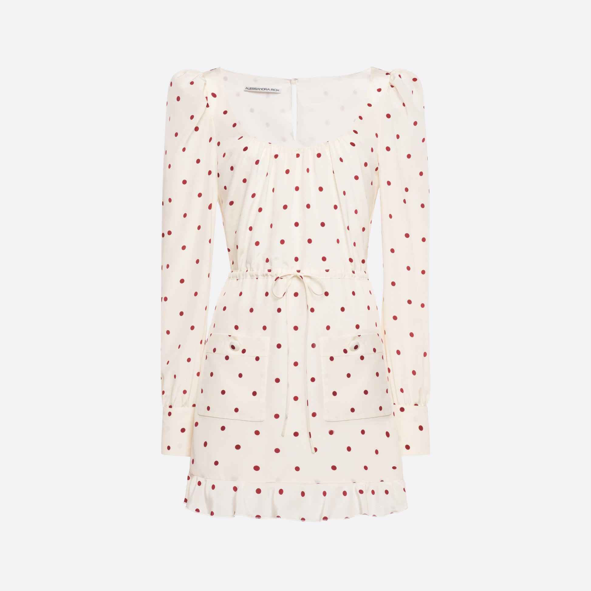 Alessandra Rich - Polka-dot Silk Mini Dress With Scooped Neckline - 38