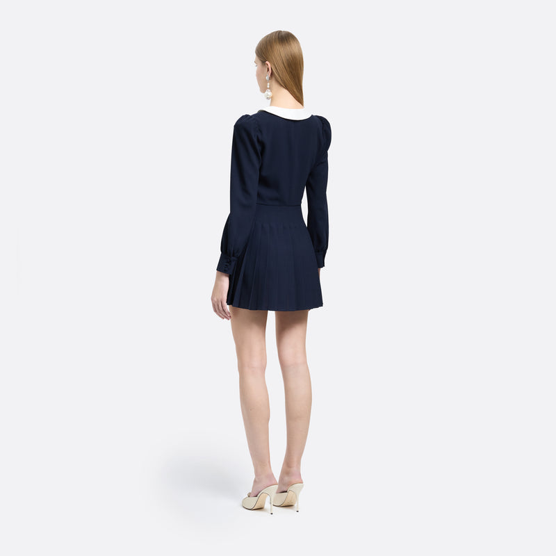 alessandra rich cowl-neck floral-devor chiffon mini dress Floral Puff-Sleeve Silk Mini Dress