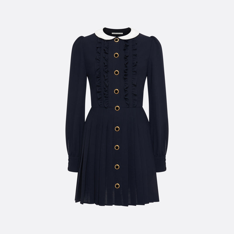 alessandra rich cowl-neck floral-devor chiffon mini dress Floral Puff-Sleeve Silk Mini Dress