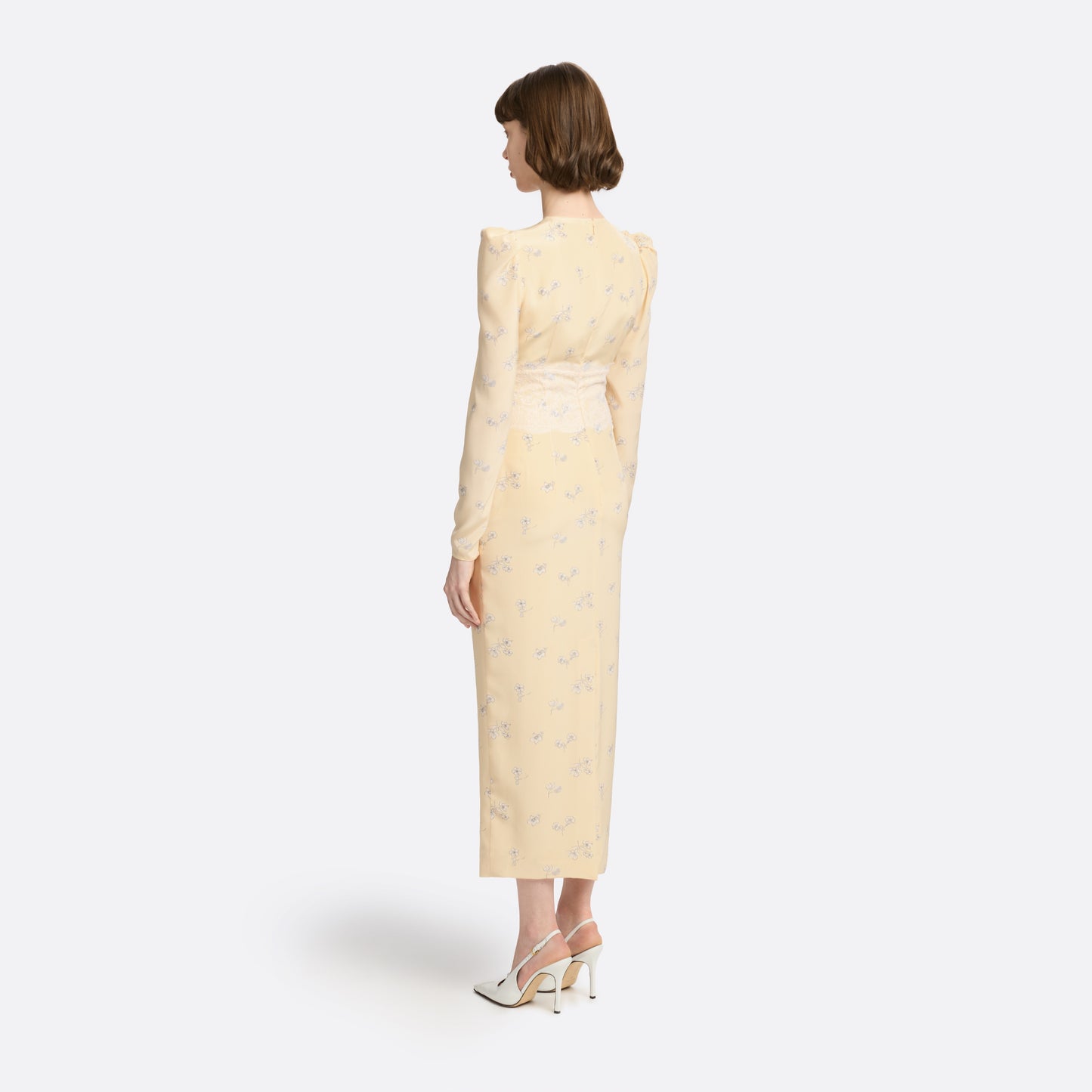 Alessandra Rich - Silk Midi Dress With Lace Detail - 38