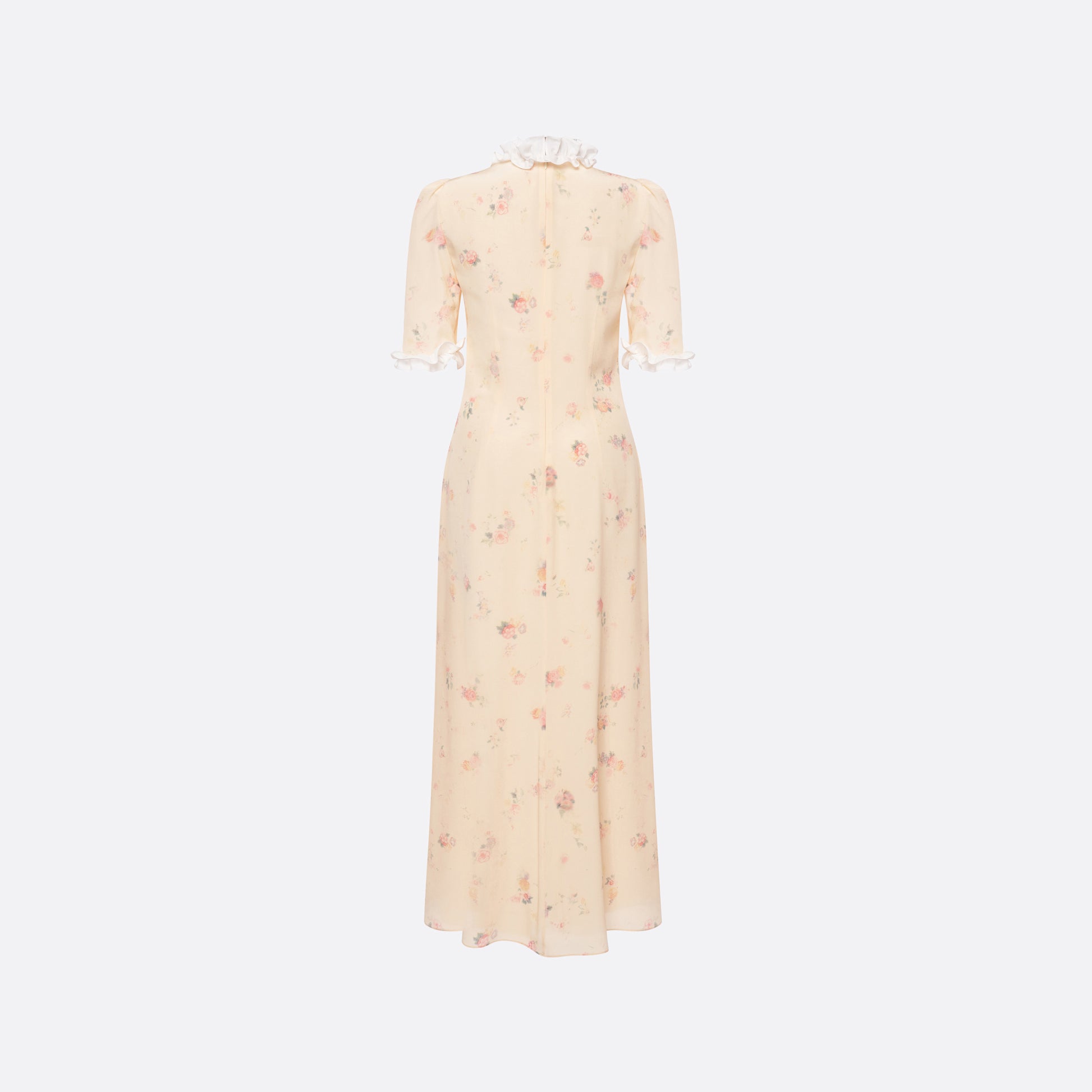 Alessandra Rich - Floral-print Silk Dress With Ruffles - 42