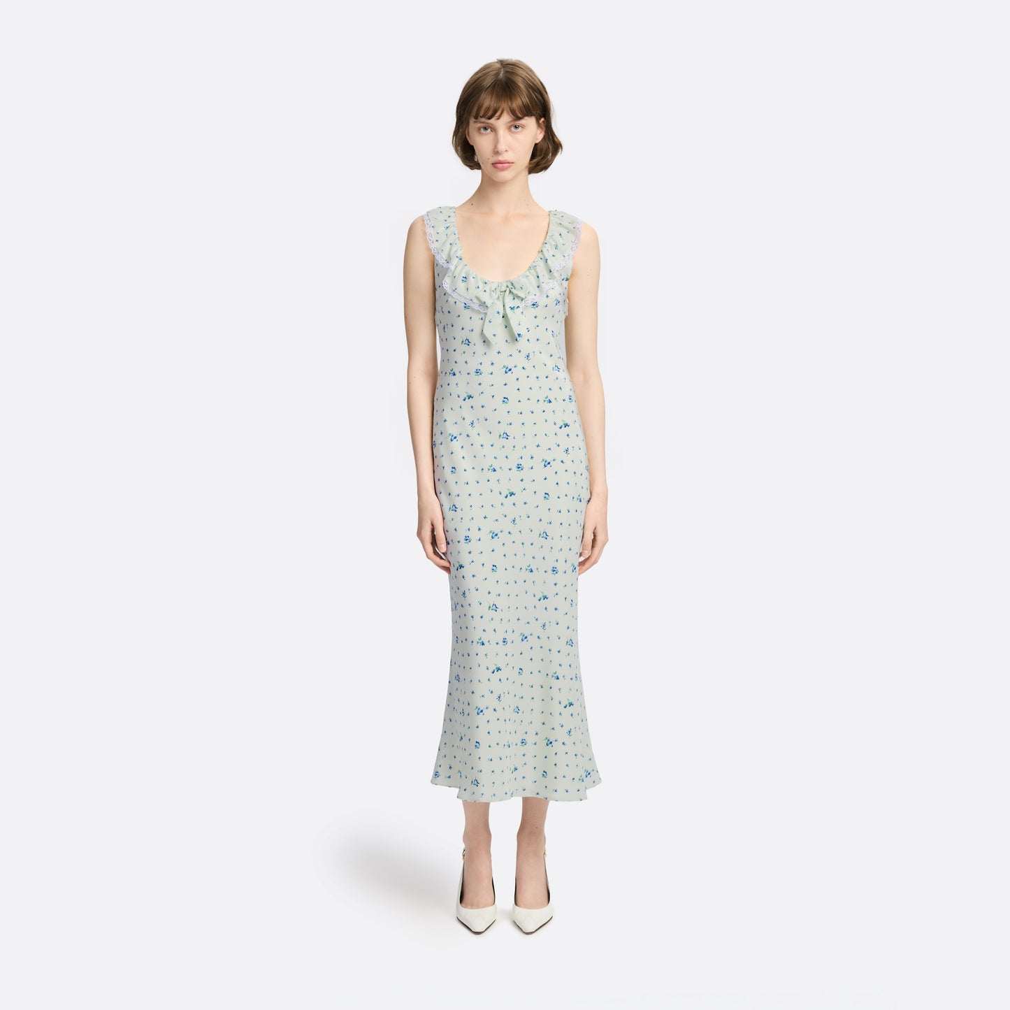 SILK SLIP MIDI DRESS