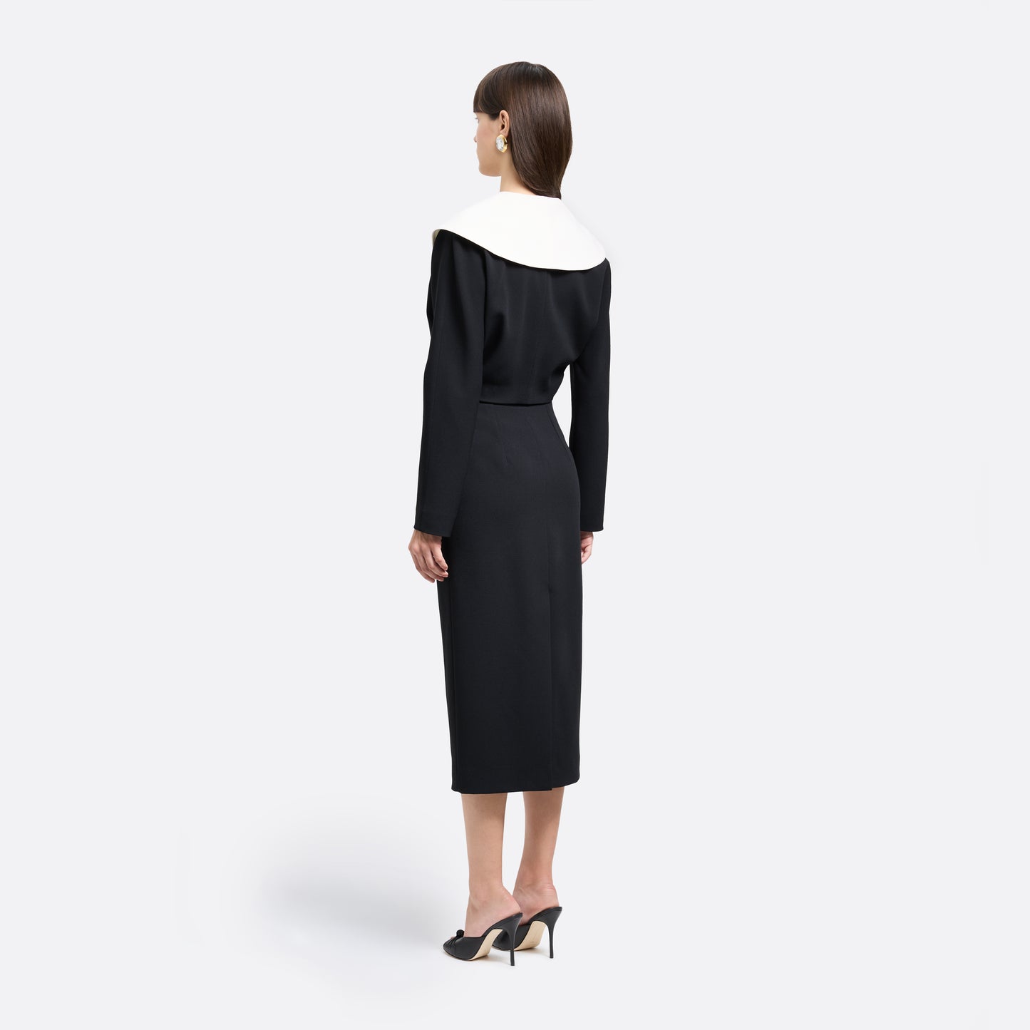 WOOL CRÊPE CROPPED DOUBLE BREASTED JACKET
