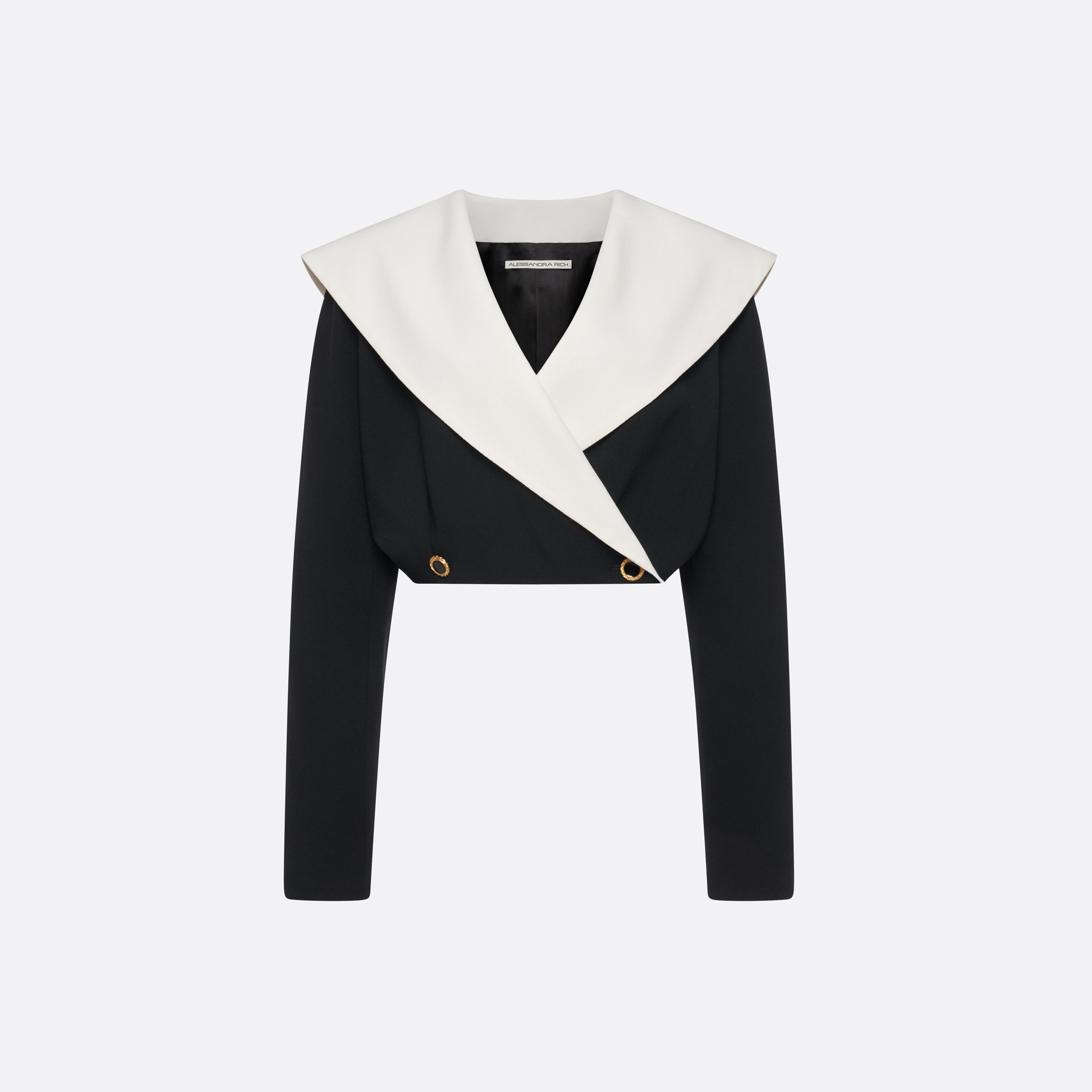 Wool Crêpe Cropped Double Breasted Jacket | Alessandra Rich