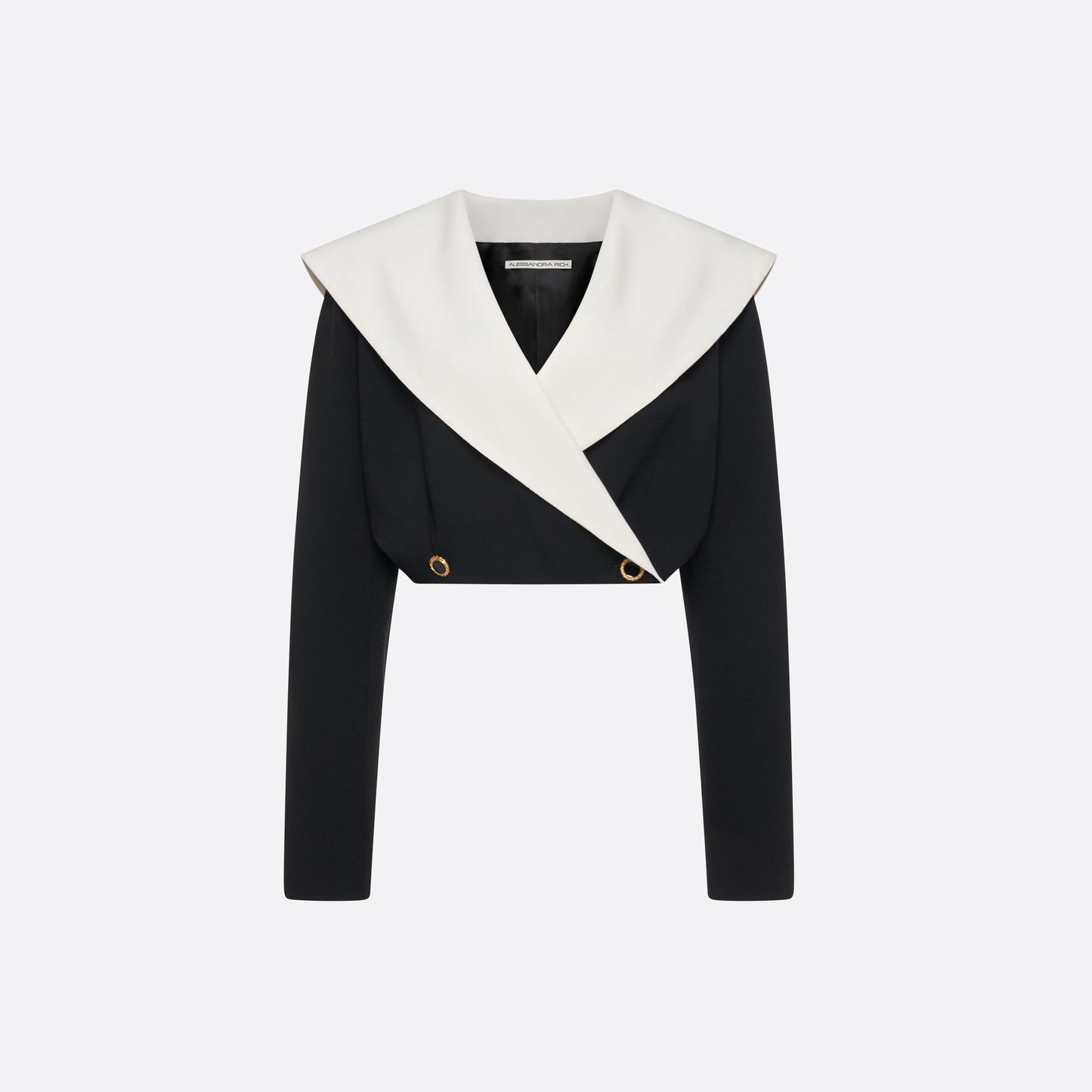 WOOL CRÊPE CROPPED DOUBLE BREASTED JACKET