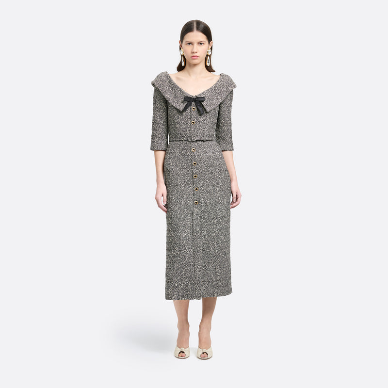 alessandra rich cowl-neck floral-devor chiffon mini dress Alessandra Rich Bow-embellished Ruffled Flocked Silk-chiffon Mini Dress - Women - Black Dresses