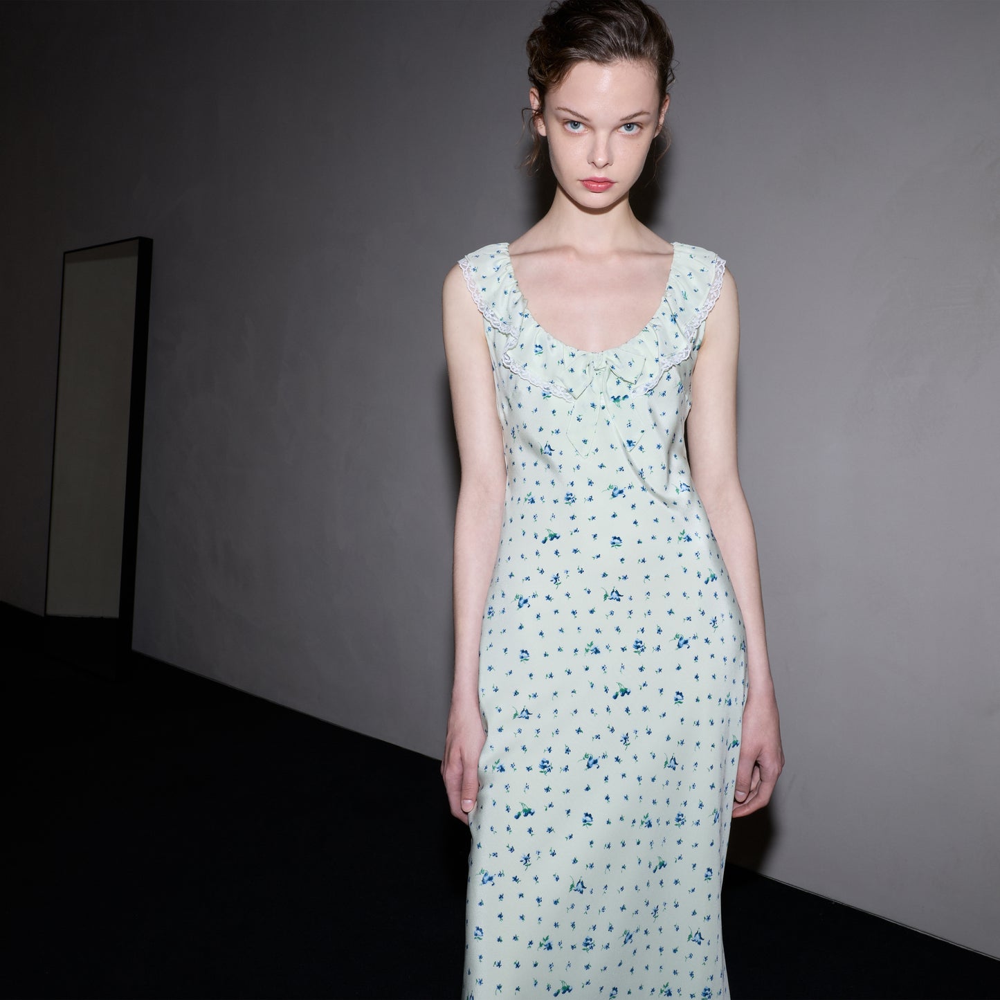 SILK SLIP MIDI DRESS
