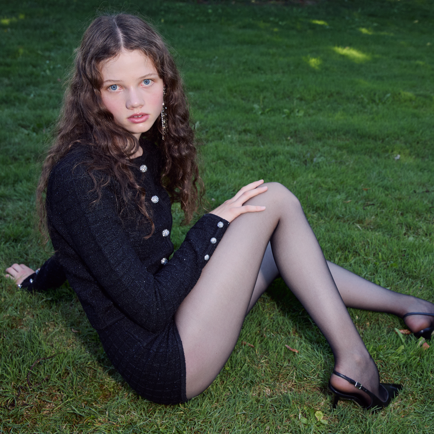 WOOL SEQUIN KNIT CARDIGAN