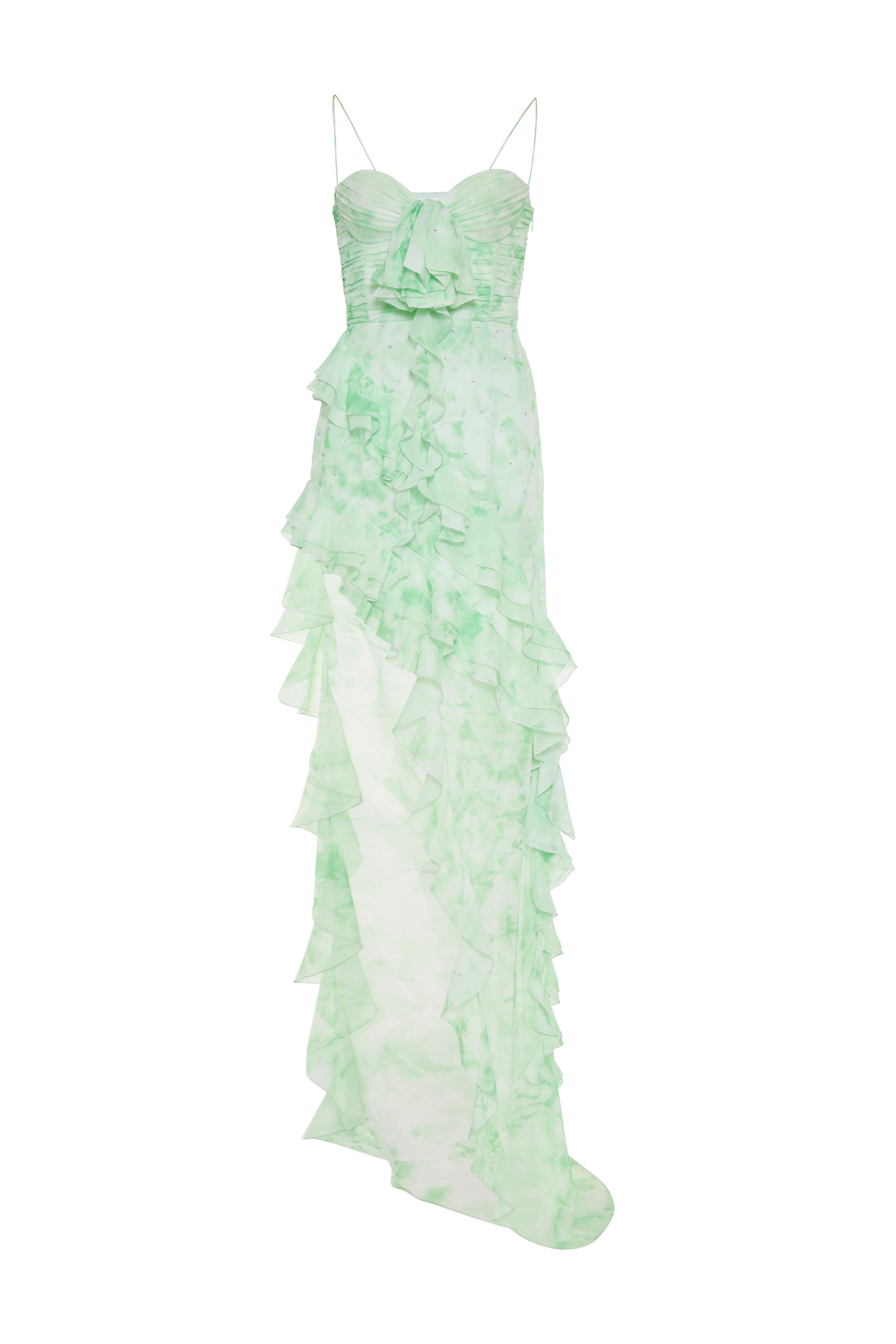 TIEDYE SILK EVENING DRESS WITH HOTFIX Alessandra Rich